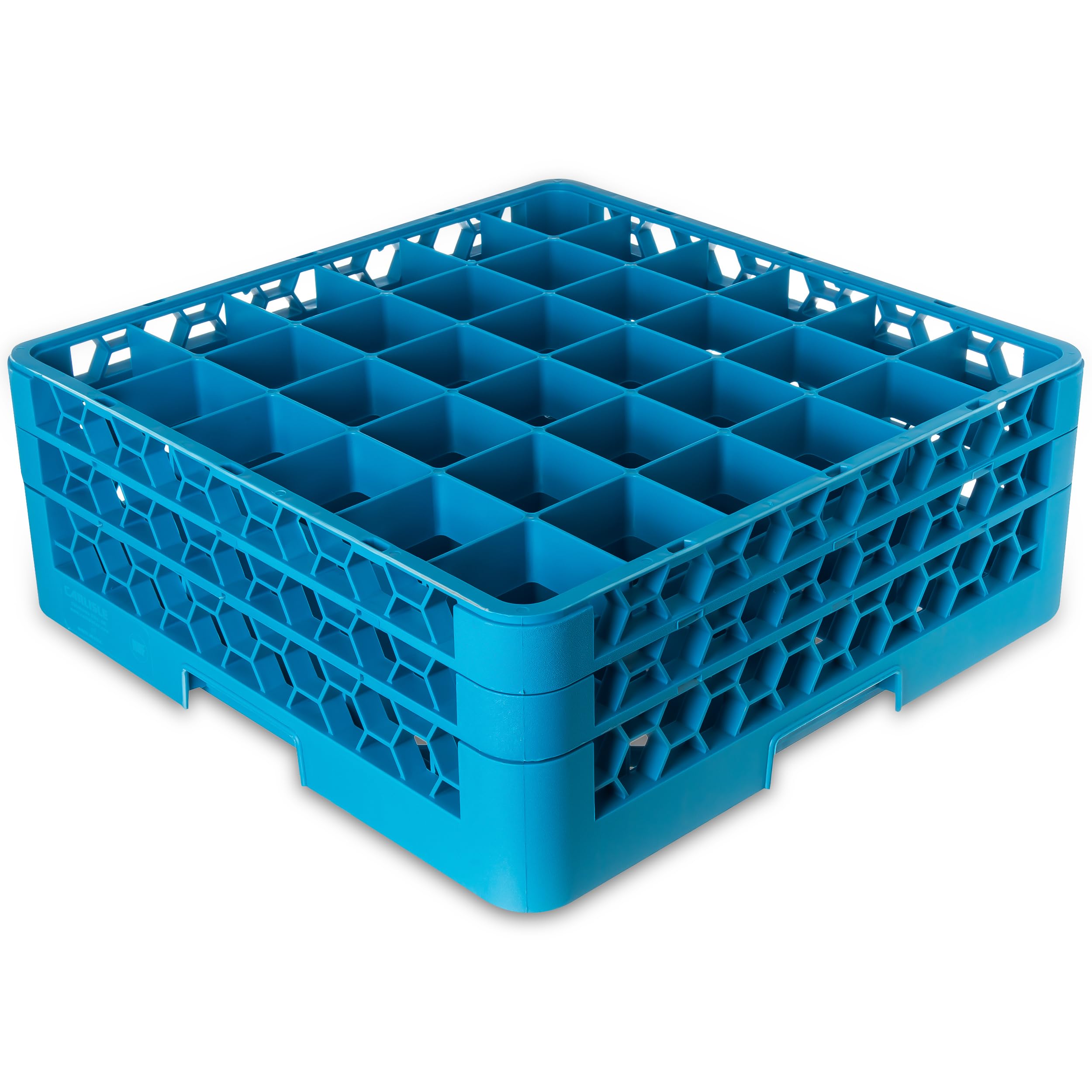 Carlisle FoodService Products RG36-214 OptiClean 36 Compartment Glass Rack with 2 Extenders, 2-15/16 Compartments, Blue (Pack of