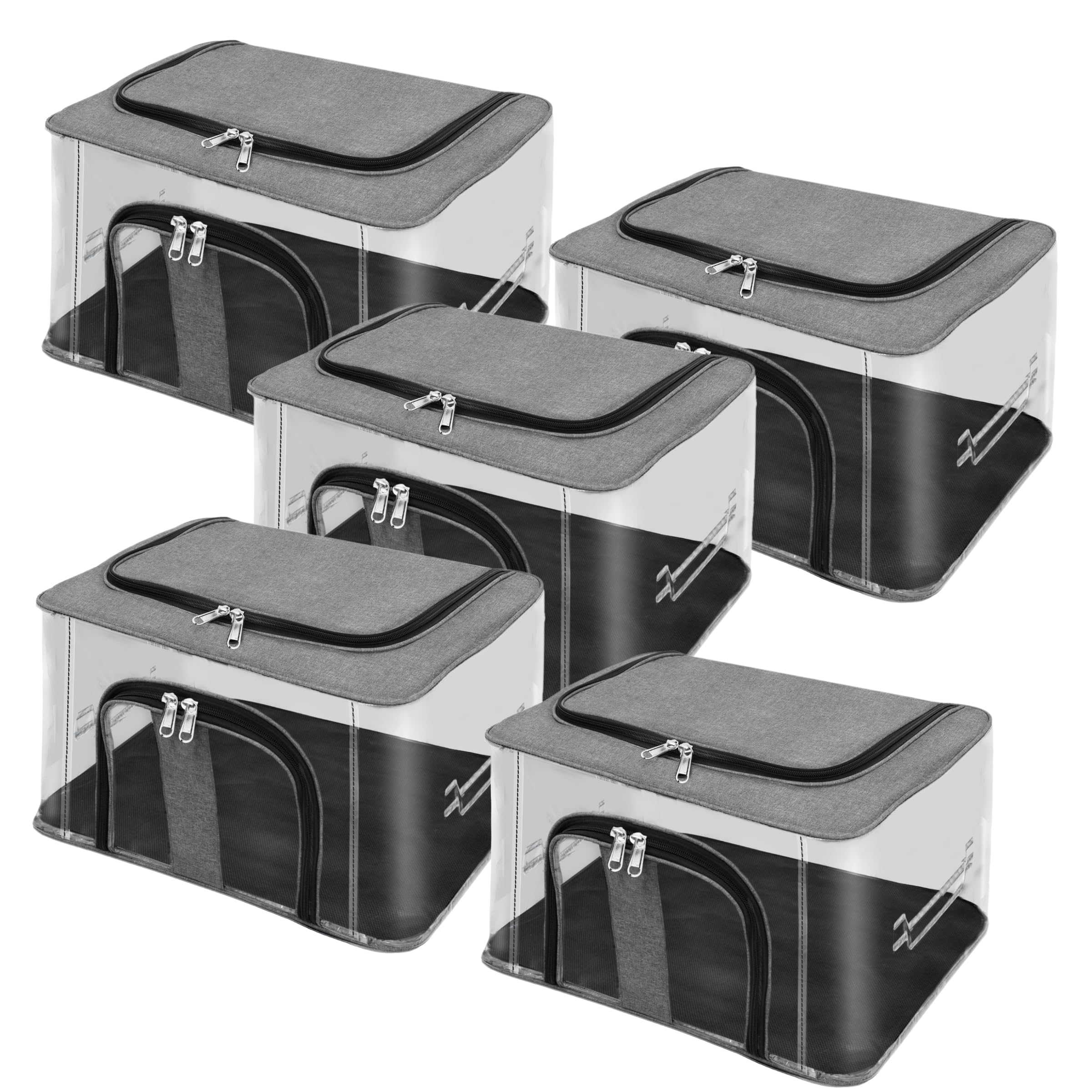 Storite 5 Pack Nylon 33 L Pvc Transparent Moisture Proof Storage Box For Clothes Closet Wardrobe Organizer For Clothes Saree Bag