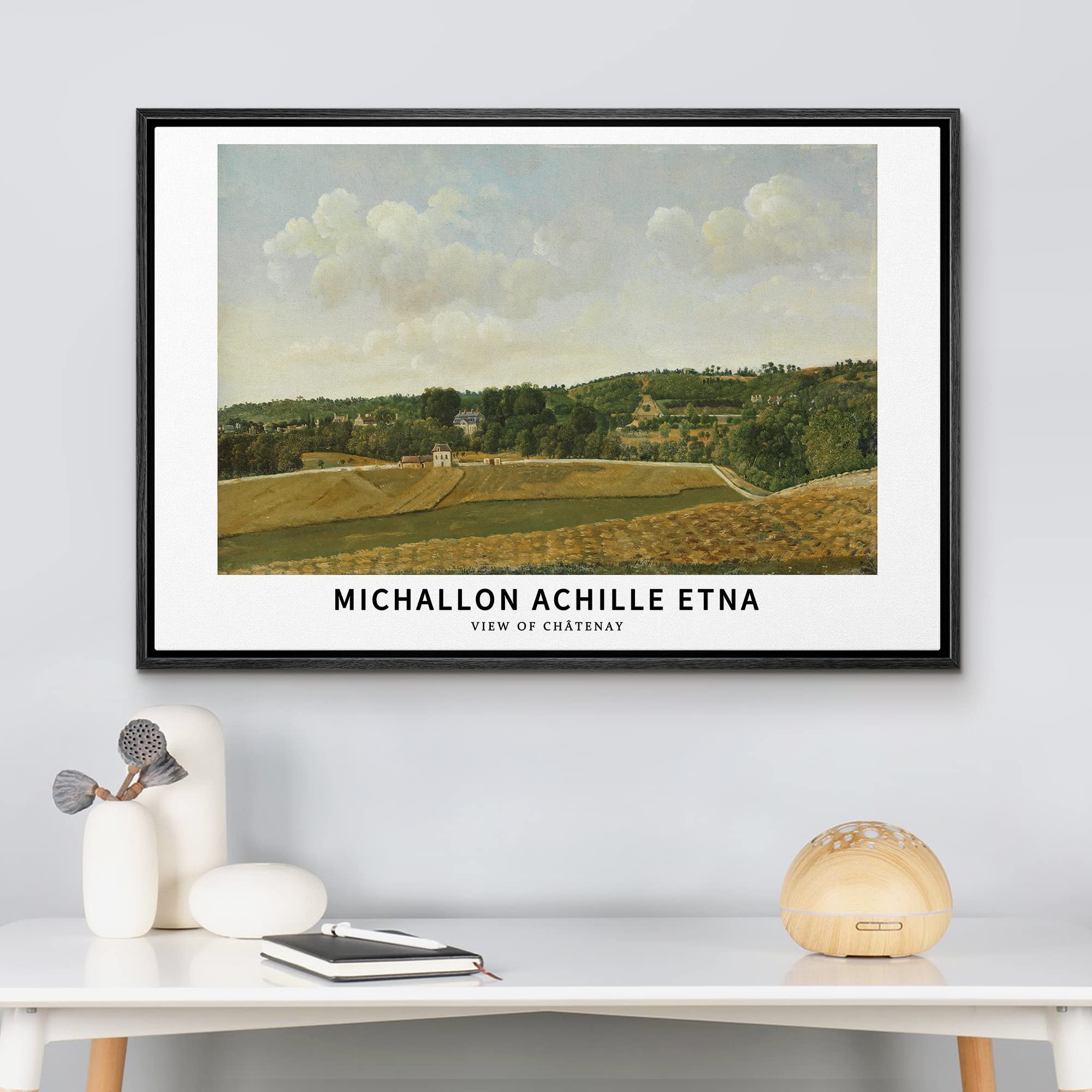 Wall26 Framed Canvas Print Wall Art View Of Chatenay France By Michallon Etna Historic Classical Illustrations Fine Art Decorati