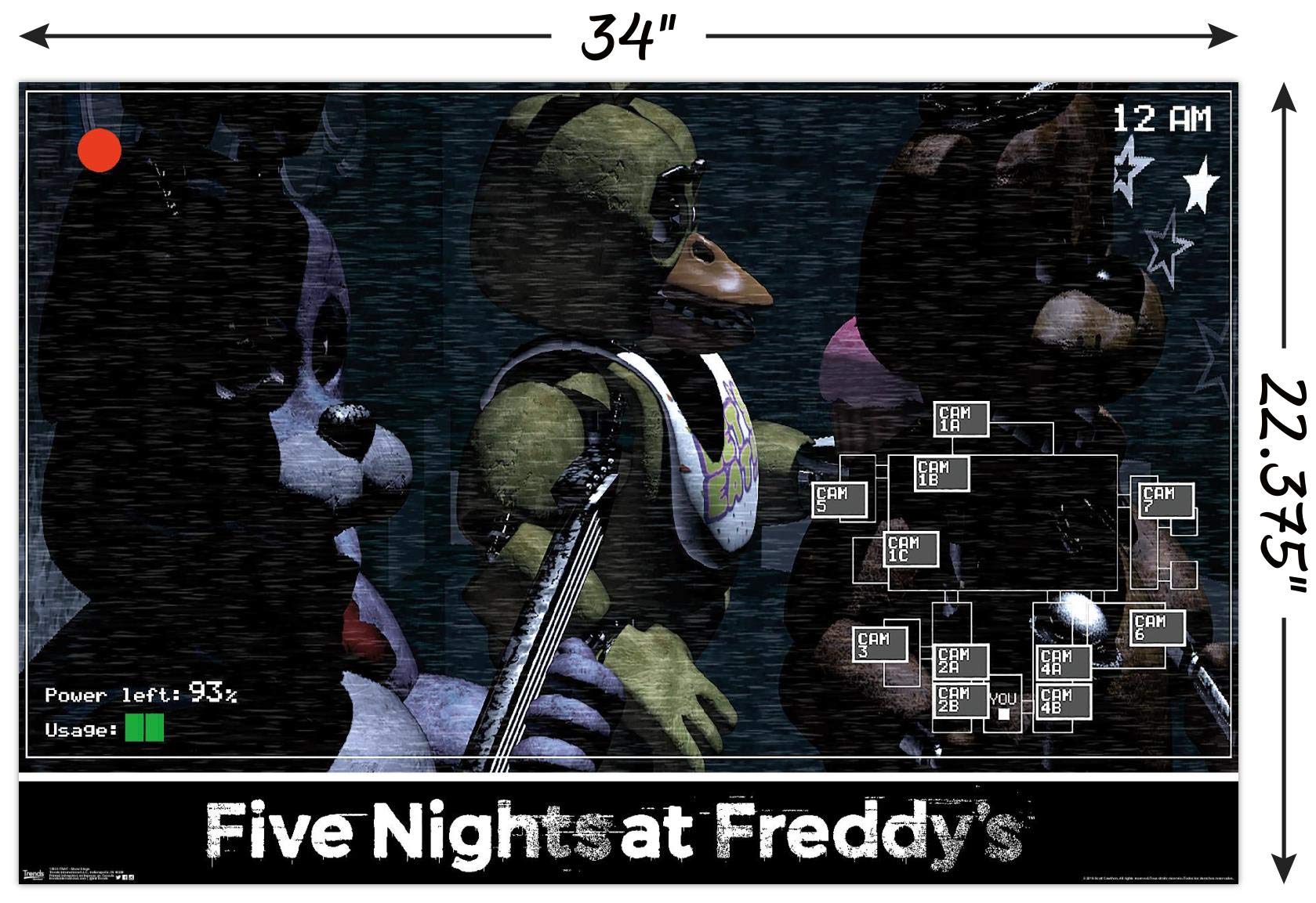 Trends International Five Nights At Freddy'S - Show Stage Wall Poster, 22.375'' X 34'', Poster & Mount Bundle