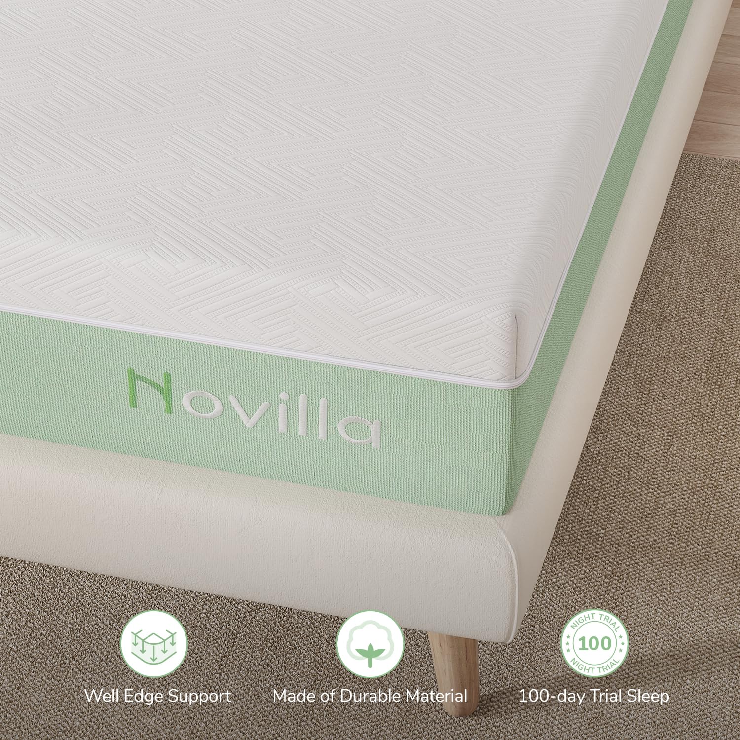Novilla Mattress Xl Twin Size,12 Inch Gel Memory Foam Mattress In A Box For Cool Night & Motion Isolation,Medium Firm Feel Bed M
