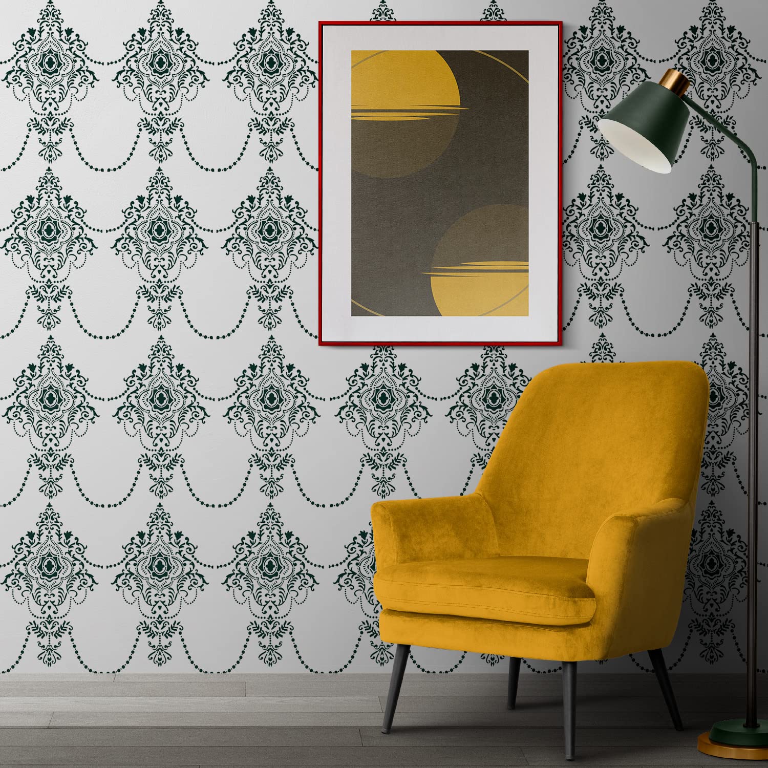 Kayra Decor Chandelier Style Wall Design Stencils For Wall Painting For Home Wall Decoration  Suitable For Room Decor, Ceiling,