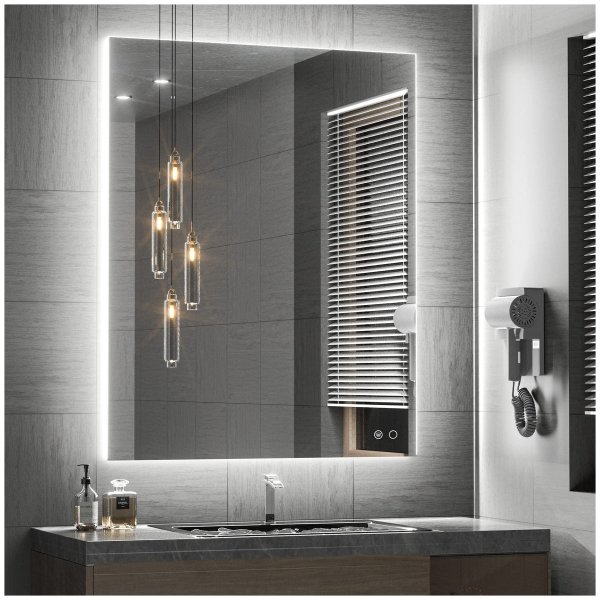 Keonjinn Backlit Mirror Bathroom 36 X 28 Inch Led Mirror For Bathroom Mirror With Lights Wall Mounted Anti Fog Lighted Mirror Di