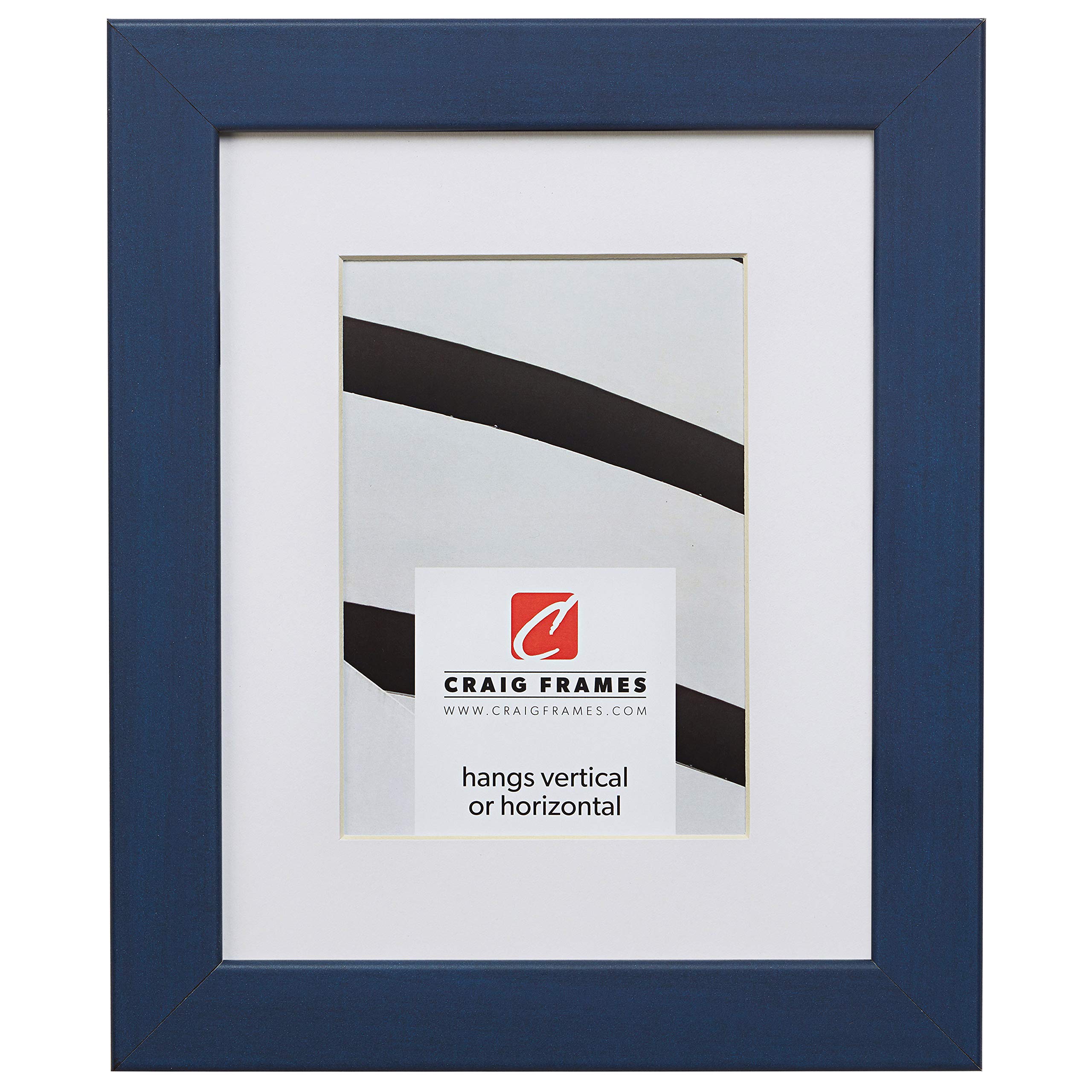 Craig Frames Colori, 10 x 13 Inch Blue Picture Frame Matted to Display a 7 x 10 Inch Photo