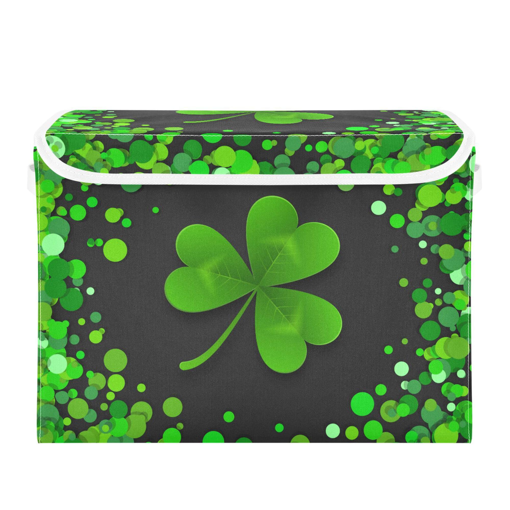 Xigua St. Patrick'S Day Storage Bins With Lids And Carrying Handle,Foldable Storage Boxes Organizer Containers Baskets Cube With