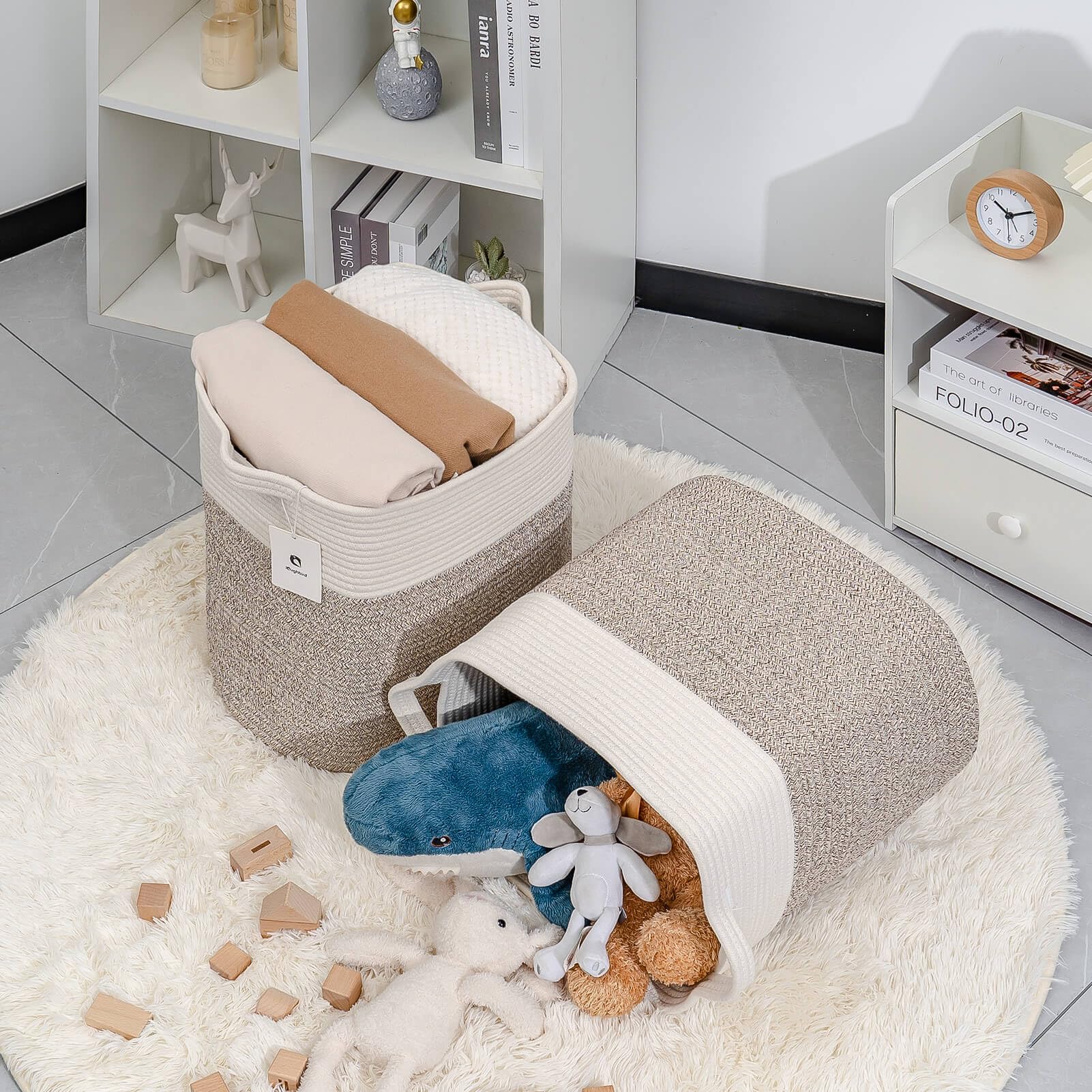 Laughbird Collapsible Laundry For Hamper,Medium Large Storage Bins Fabric Storage Box, Closet Organizer,Hampers Foldable Fabric