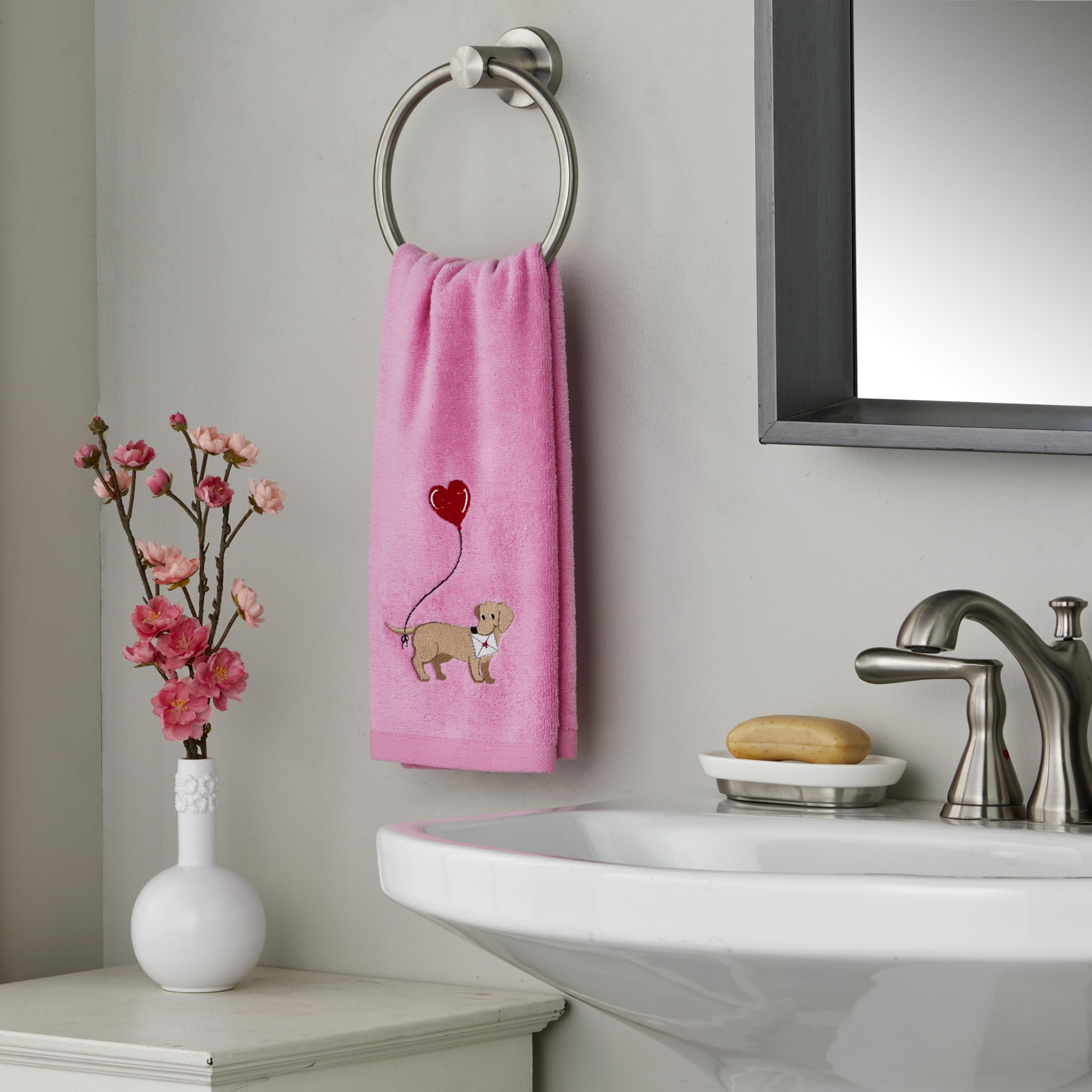 Skl Home Valentine Dachshund Hand Towel Set, 2 Count