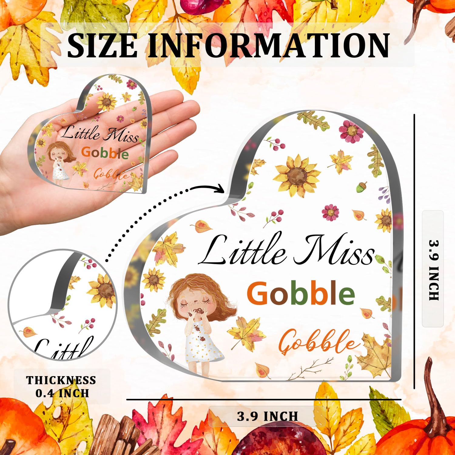 Funny Thanksgiving Gifts for Girls Daughter, Thanksgiving Decor for Table Desk Shelf, Fall Home Desk Decor Ornaments Indoor, Lit