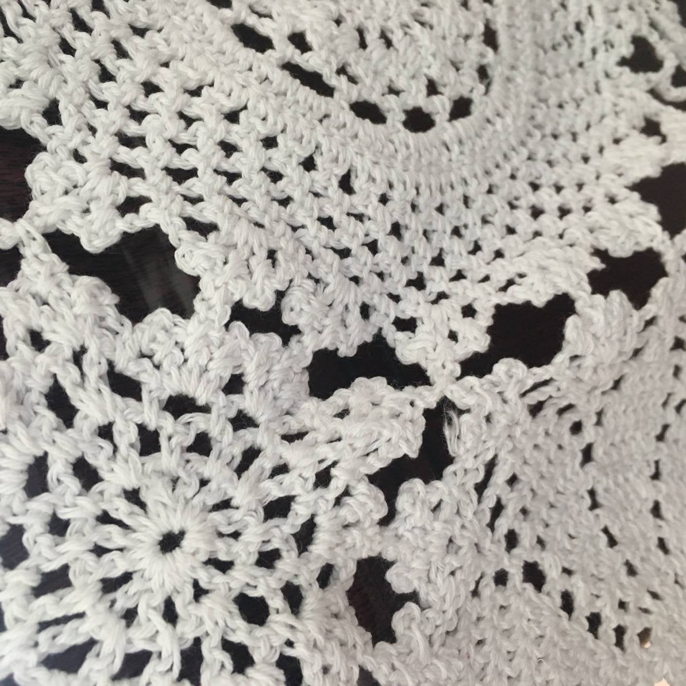 Ustide 2Pcs 100% Cotton Crochet Lace Rectangular Table Runner Ecru Dresser Scarf Doilies White 11 Inch X23 Inch