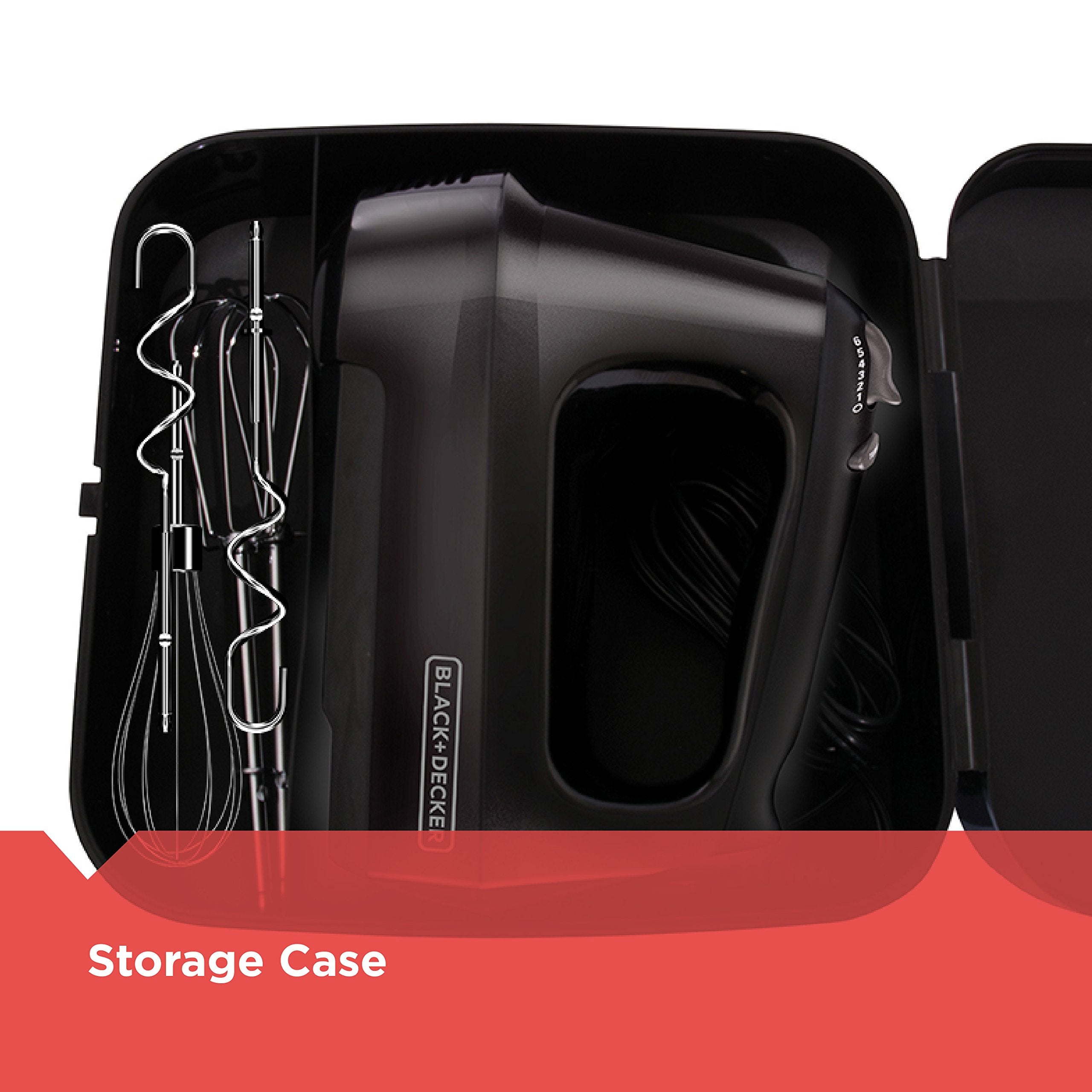 Black+Decker Mx3200B 6-Speed Hand Mixer With Turbo Boost, Black