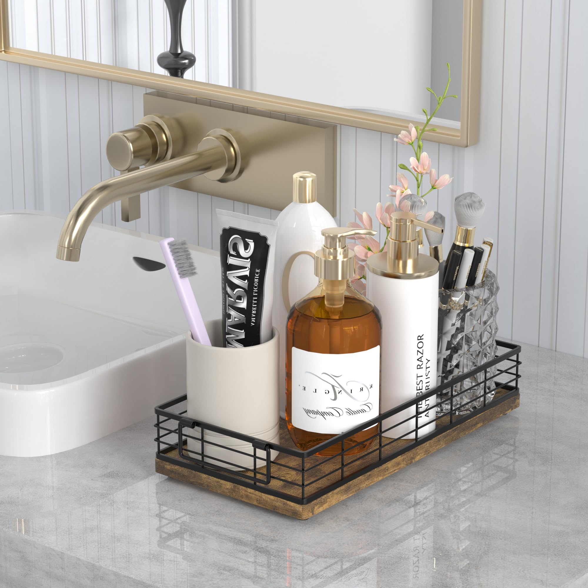 Toilet Paper Basket, 2Pcs 13 Inch Bathroom Basket Toilet Tank Tray Toilet Tank Basket Top Of Toilet Storage Toiletries Organizer