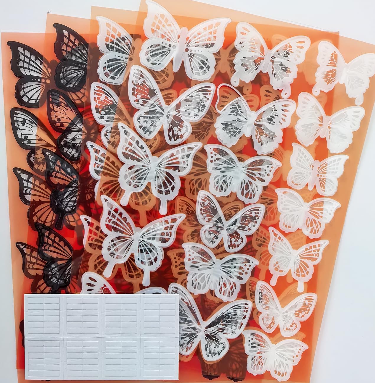 Heansun Butterfly Wall Decor Waterproof Removable Reusable Wings Foldable Plastic Butterflies Wall Stickers For Home Room Bedroo