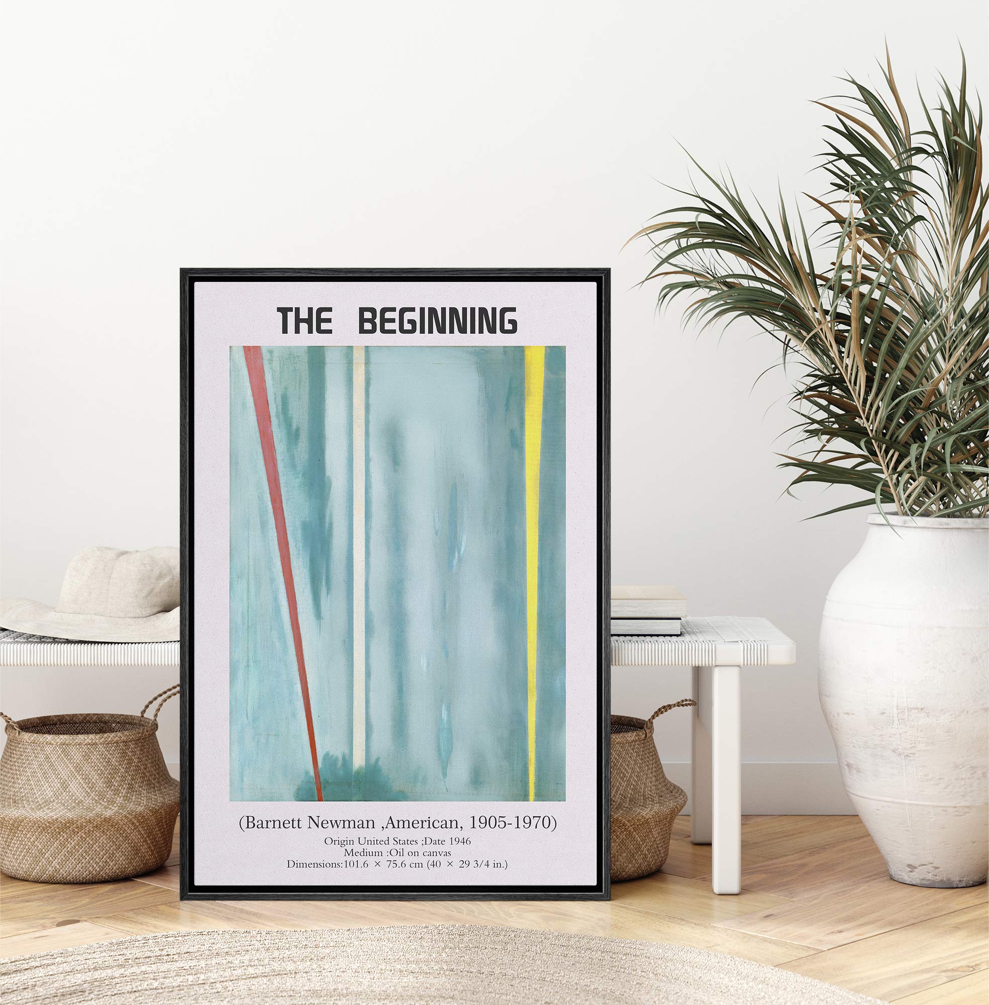 Idea4Wall Framed Canvas Print Wall Art The Beginning Master Artist Barnett Newman Nature Wilderness Oil Painting Impressionism F