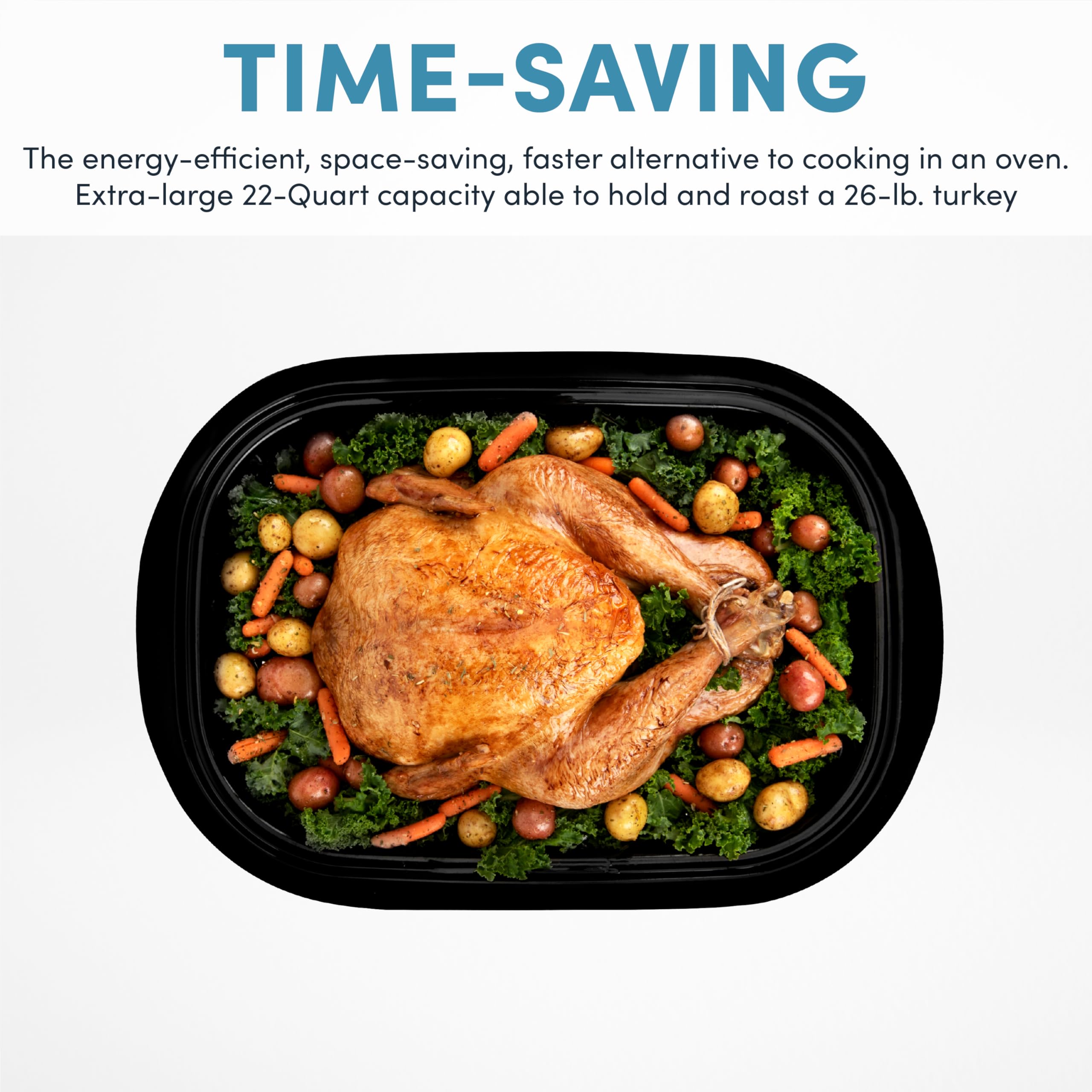 Aroma 22Qt. Roaster Oven With Self Basting Lid Stainless Steel