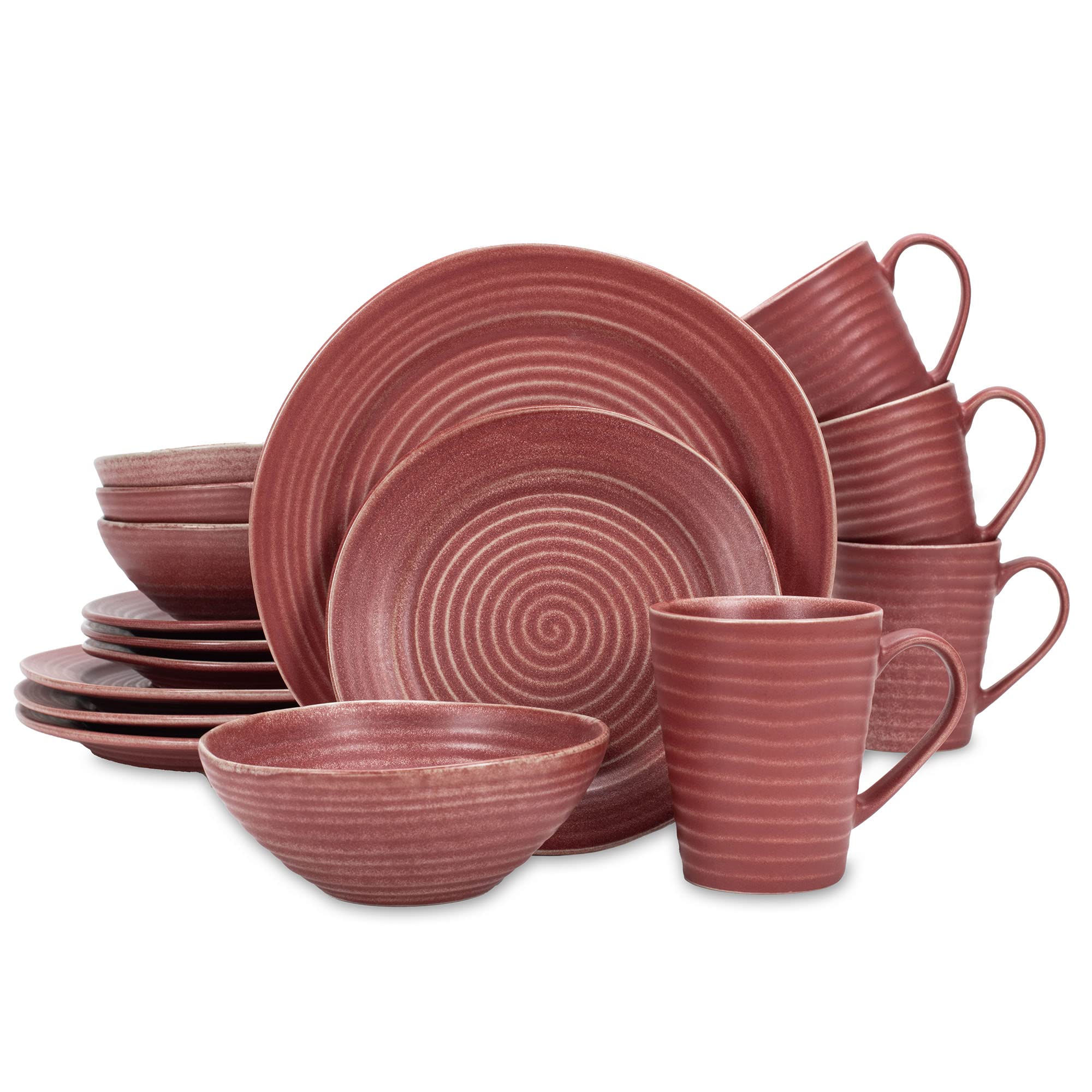 Elanze Designs Charming Chic Ribbed Modern Thrown Pottery Look Ceramic Stoneware Plate Platter Mug & Bowl Kitchen Dish Dinnerwar