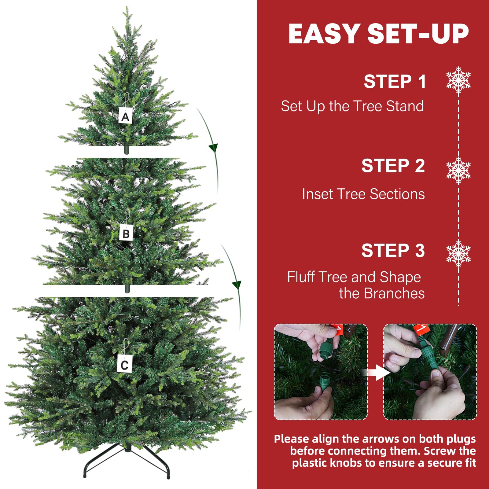 Hykolity 12 ft Prelit Christmas Tree, Artificial Christmas Tree with 850 Warm White Lights, 8109 Branch Tips, Metal Stand and Hi