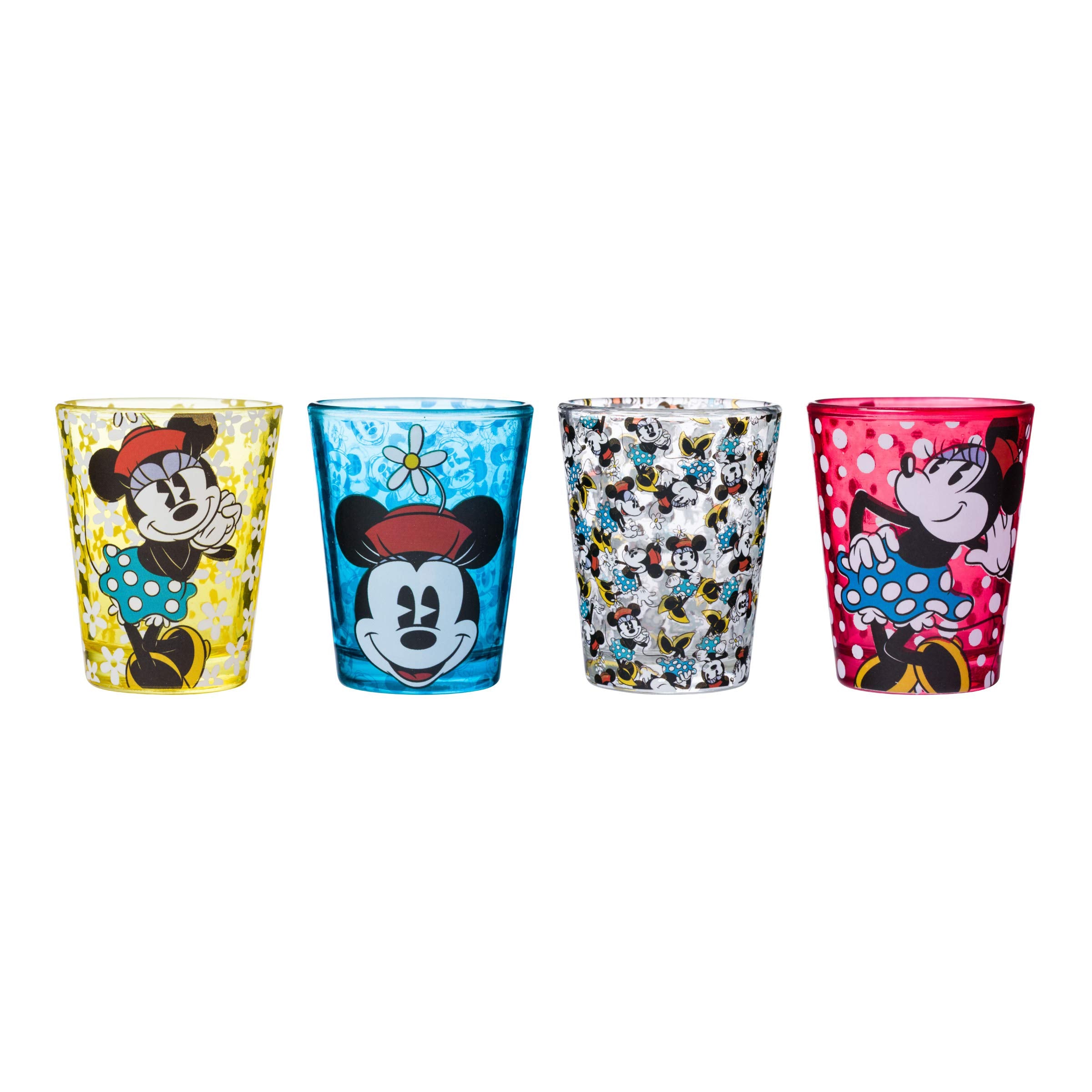 Disney Vintage Minnie Mouse 4 Piece 1.5oz Mini Glass Set