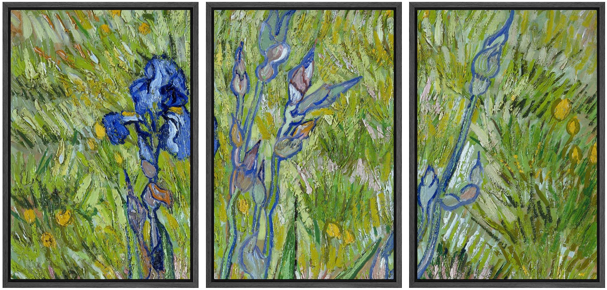 Wall26 Framed Canvas Print Wall Art Set Iris Flowers Vincent Van Gogh Classical Illustrations Fine Art Decorative Historic For L