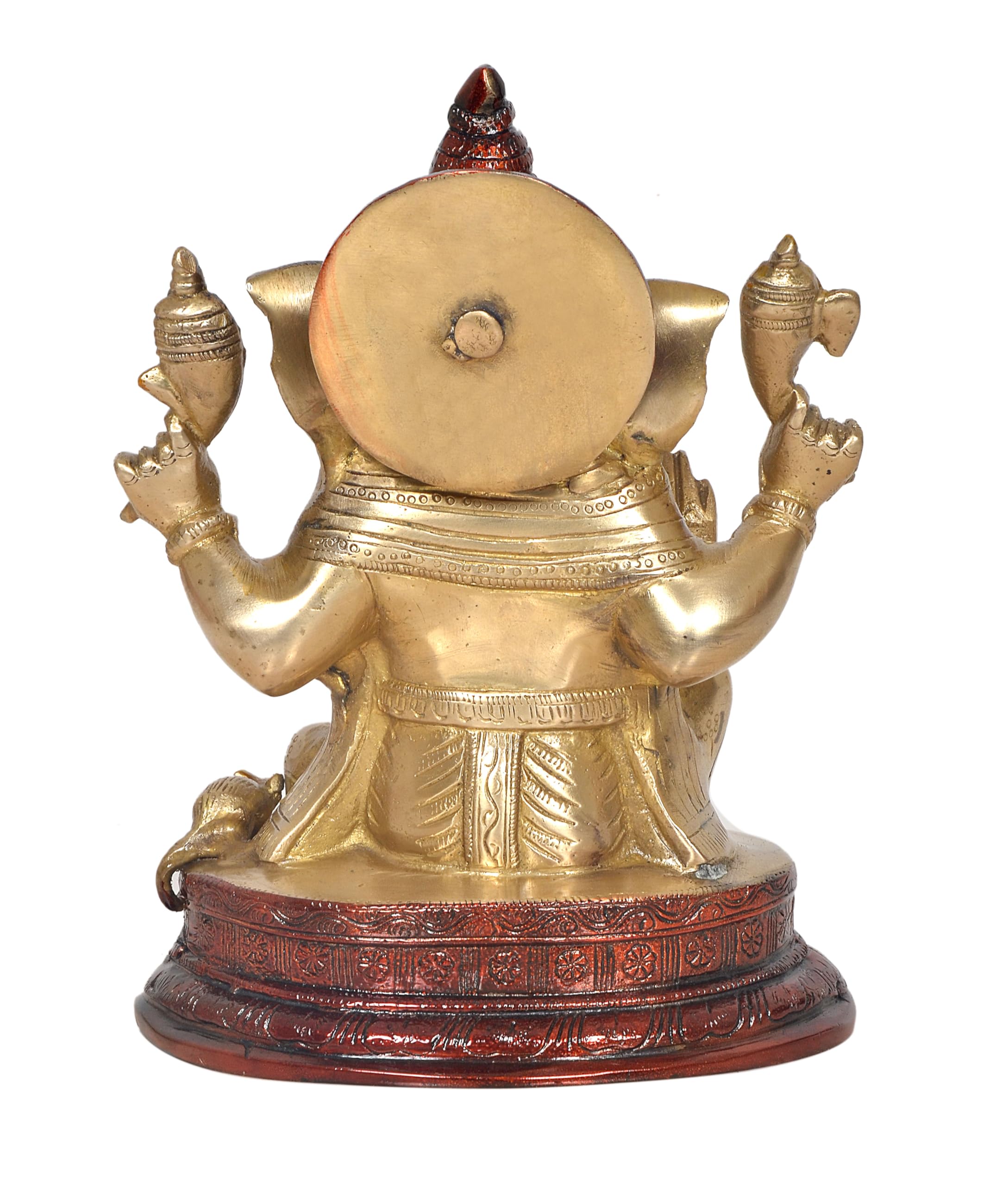 Dattatreya Brass Lord Ganesha Idol Ganesh Statue Decorative Sculpture For Home Decor Office Mandir Pooja Showpiece (Height 10 In
