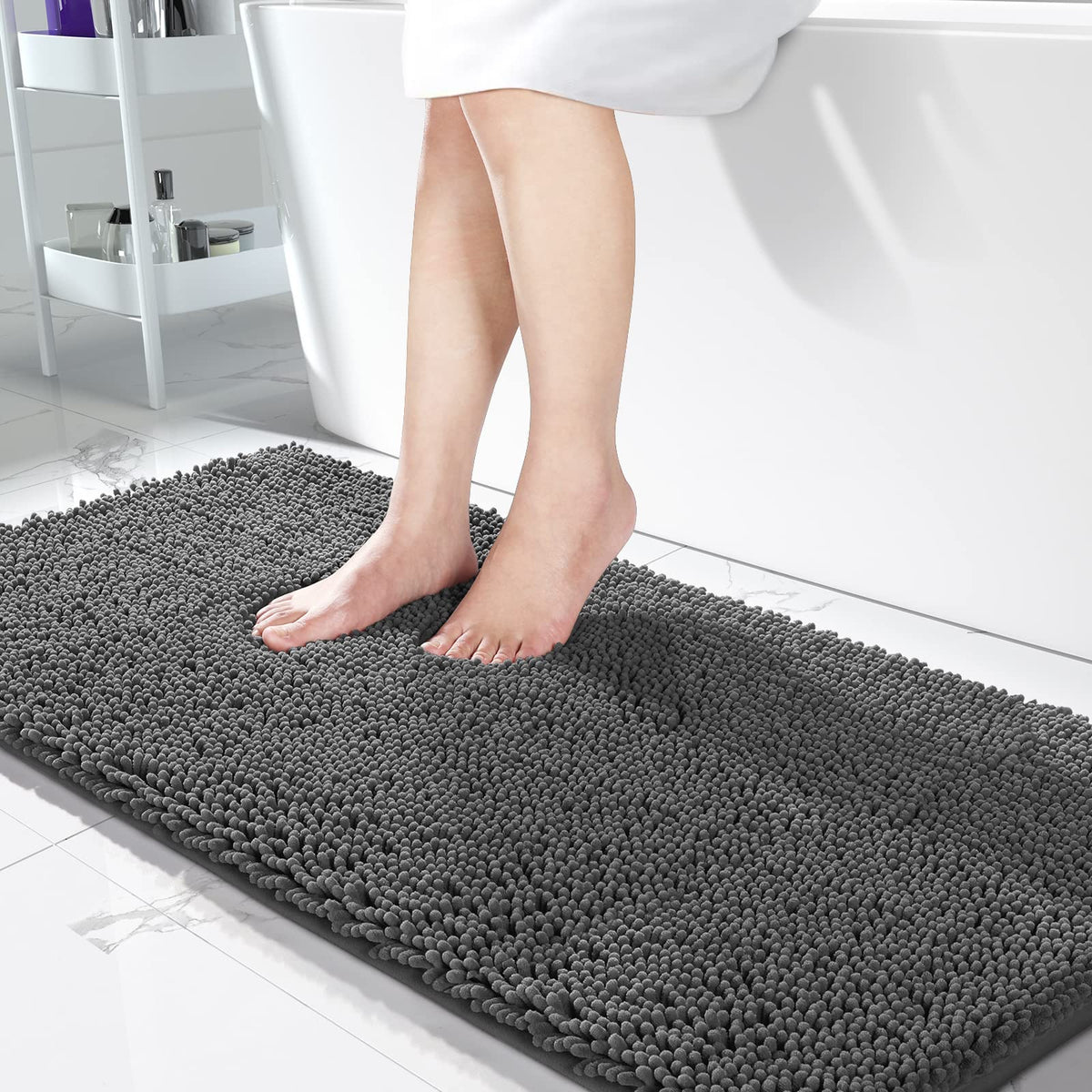 Yimobra Bathroom Rugs, Extra Soft Chenille Bath Rugs, Non-Slip, Water Absorbent And Thickdurable Floor Mat With Machine Washable