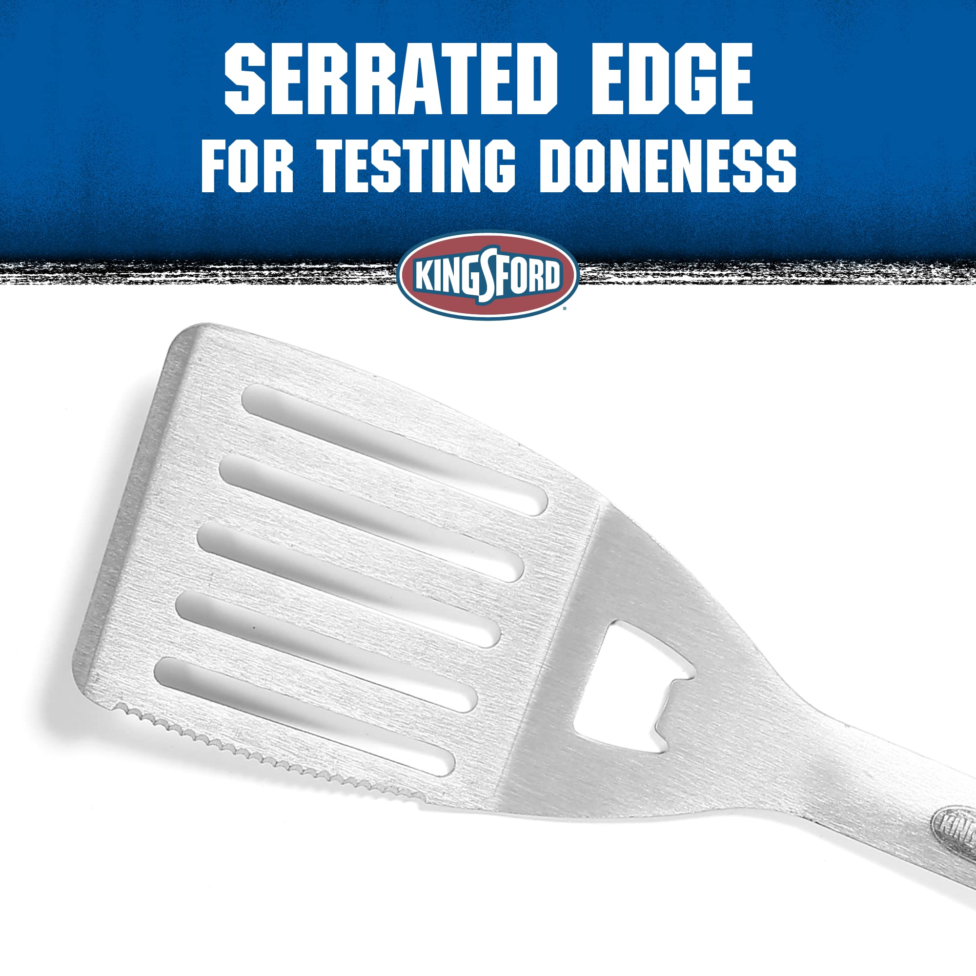 Kingsford Grill Tools Stainless Steel Bbq Spatula With Red & Black Handle| Classic Grill Spatula | Stainless Steel Grilling Tool
