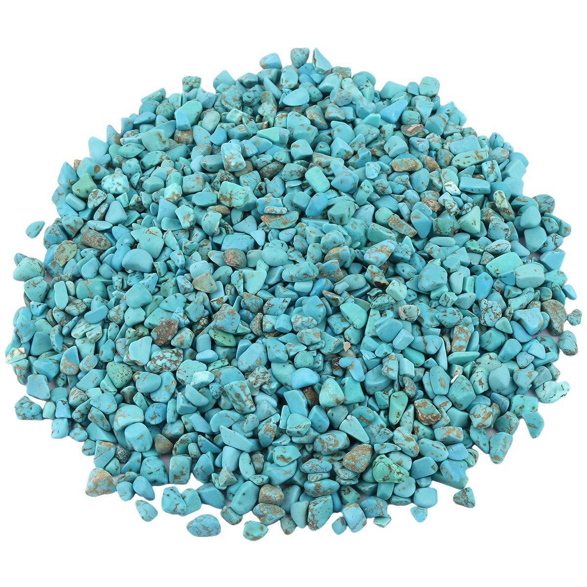 Rockcloud 1 lb Howlite Turquoise Small Tumbled Chips Crushed Stone Healing Reiki Crystal Jewelry Making Home Decoration