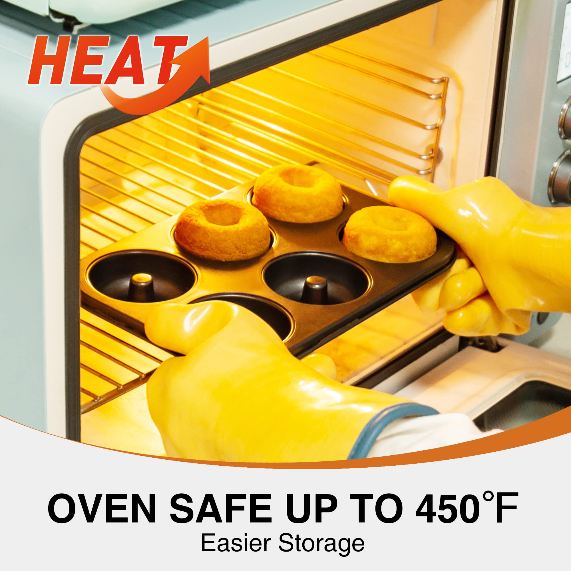 Hongbake Donut Pan For Baking, Upgraded Deepened Doughnut Tray, 2 Pack 6 Cavity Mini Bagel Mold For Oven, Nonstick And Heavy Dut