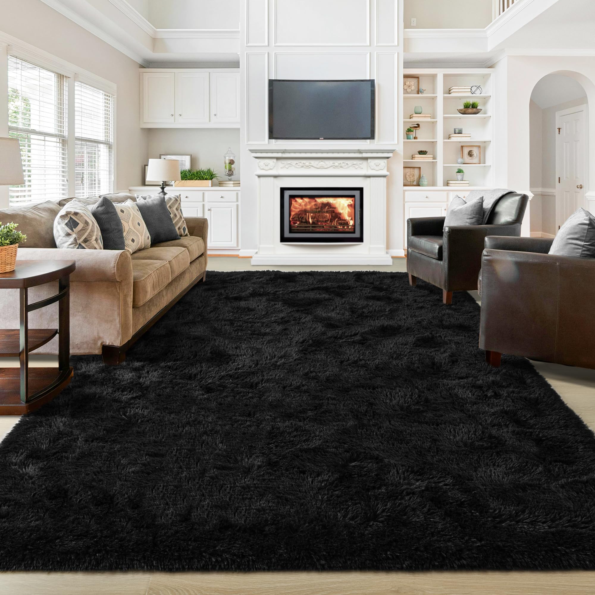 junovo Soft Area Rugs for Living Room 8x10 Feet Fluffy Rug Carpets for Bedroom Shaggy Rugs for Kids Teens Girls Boys Indoor Plus
