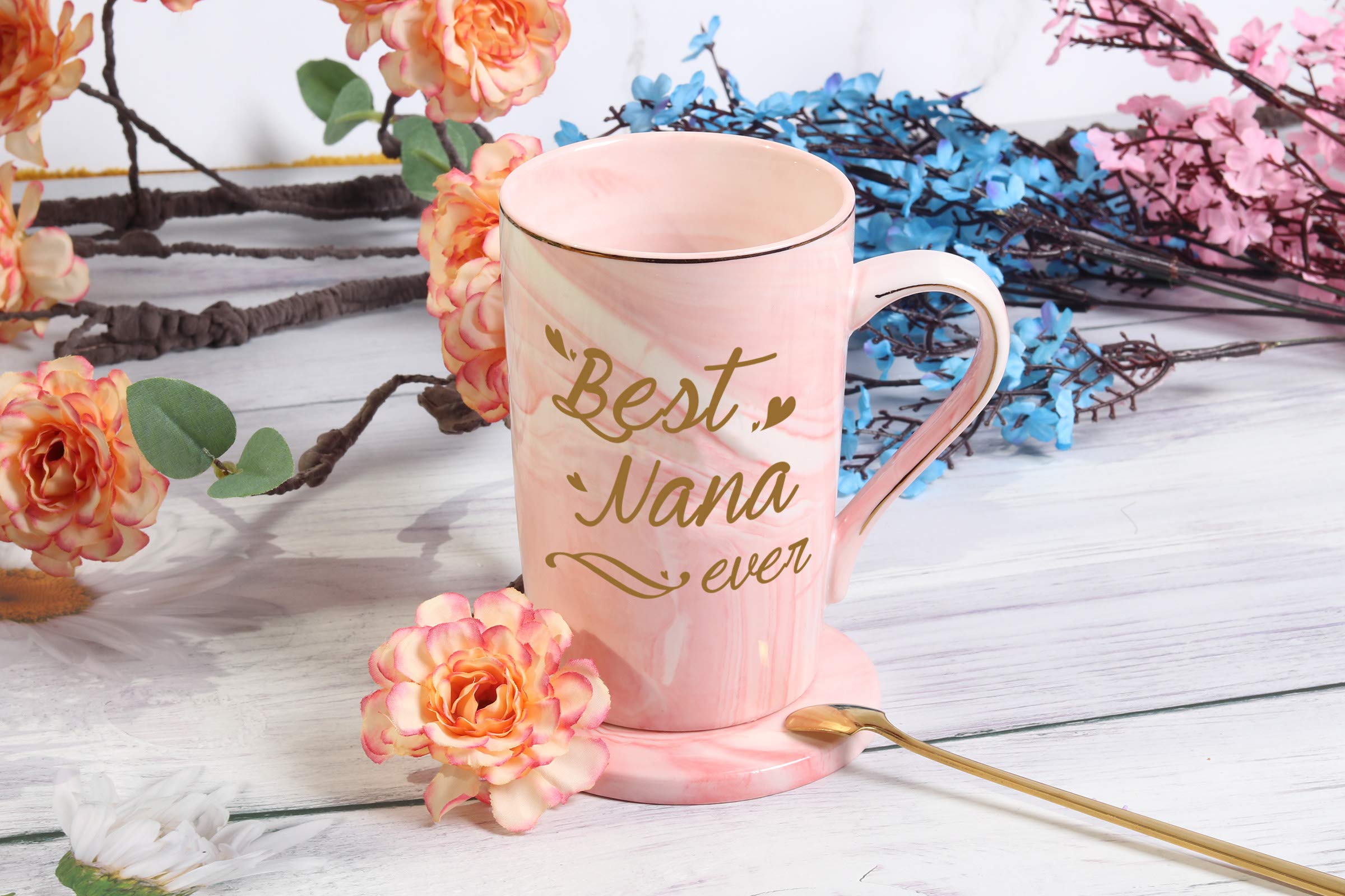 Best Nana Ever Mug Best Nana Coffee Mug Nana Mug Gifts Birthday Mothers Day Gifts for Mom Grandma from Grandkids Granddaughter Grandson Grandchildren Gifts 14 Ounce Pink with Gift Box