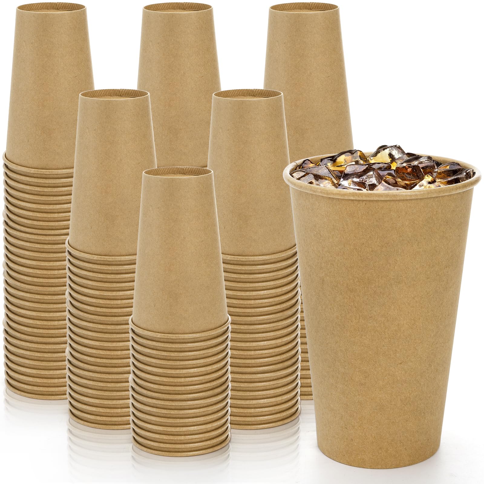 Nagpew 180 Pack 16 Oz Paper Coffee Cups, Unbleached Leakproof