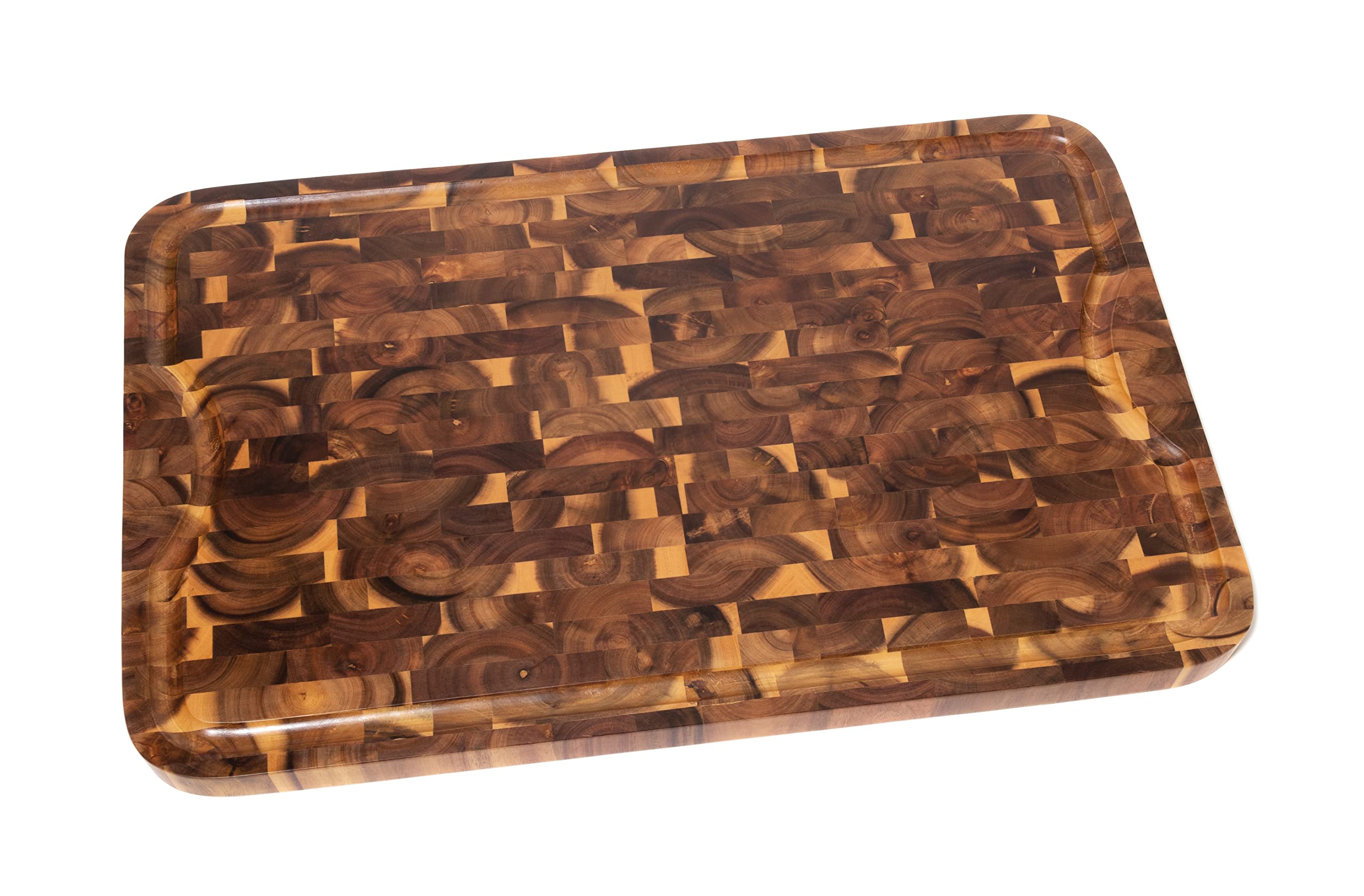 Lipper International 1260 Acacia Supreme End Grain Cutting and Carving Board with Juice Groove, 24 x 16 x 1