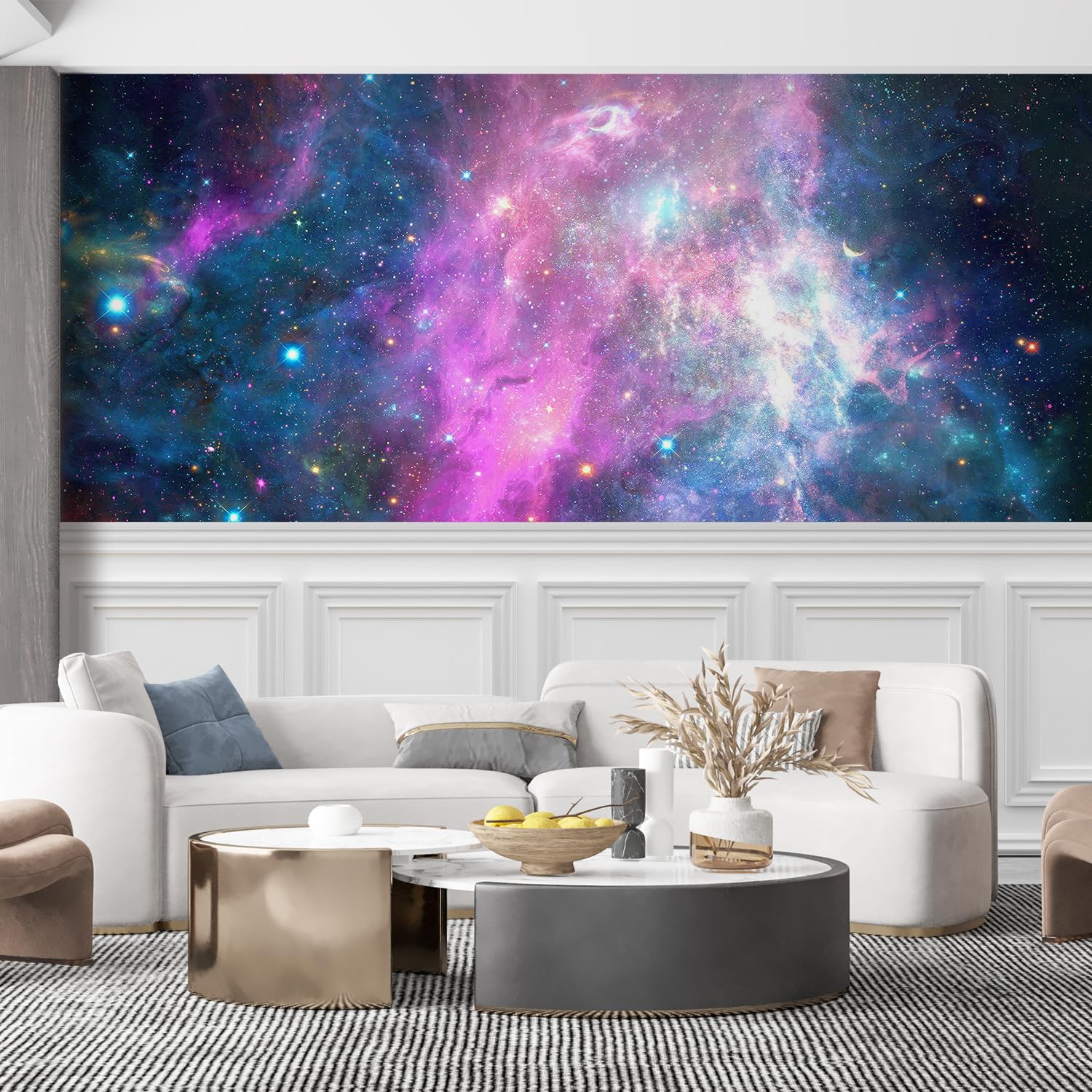 SIGNFORD Wall Mural Galaxy Removable Wallpaper Wall Sticker for Bedroom Living Room - 66x96 inches