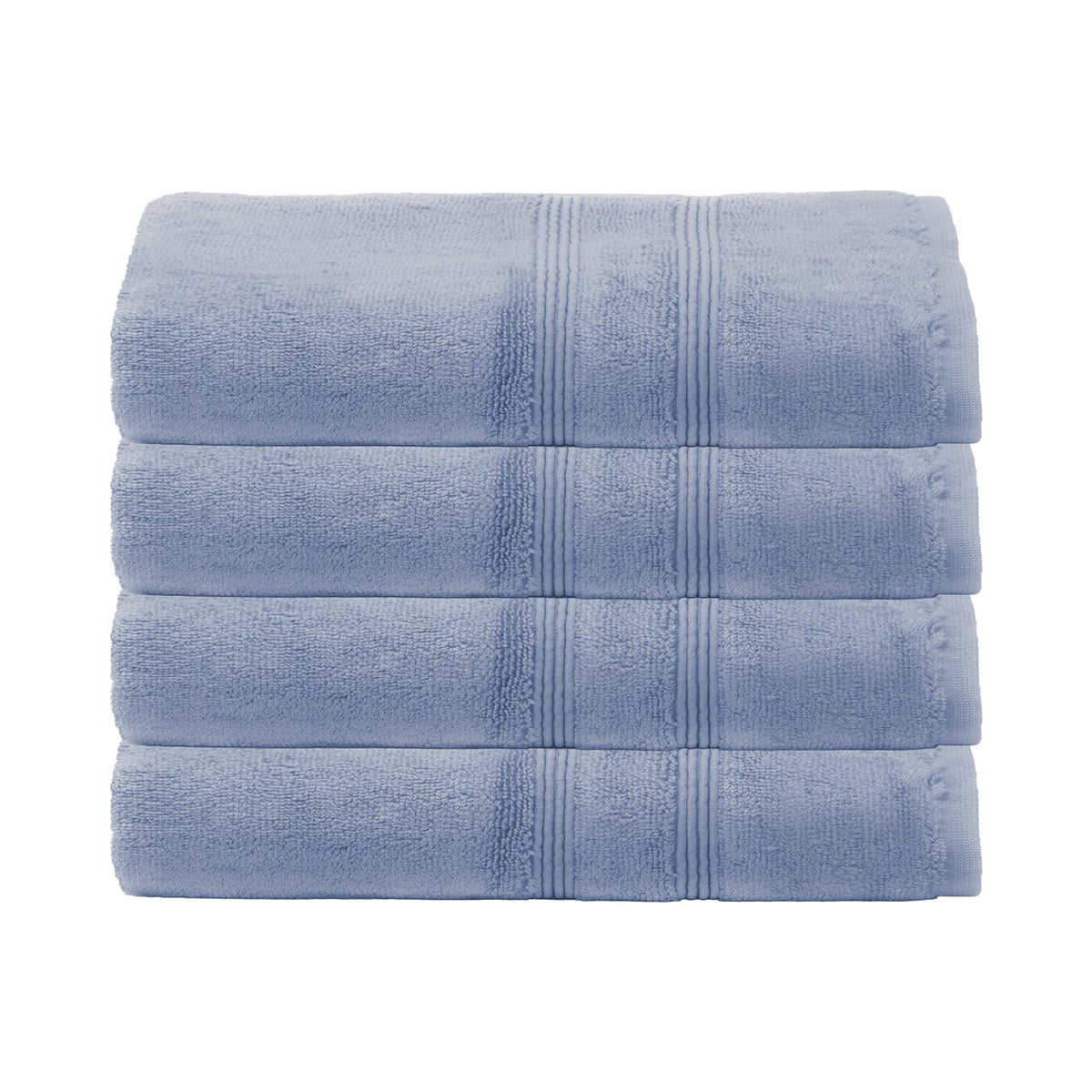 Mosobam 700 Gsm Hotel Luxury Hand Towels 16X30, Set Of 4, Allure Blue, Turkish Hand Towels, Viscose Made From Bamboo - Turkish C