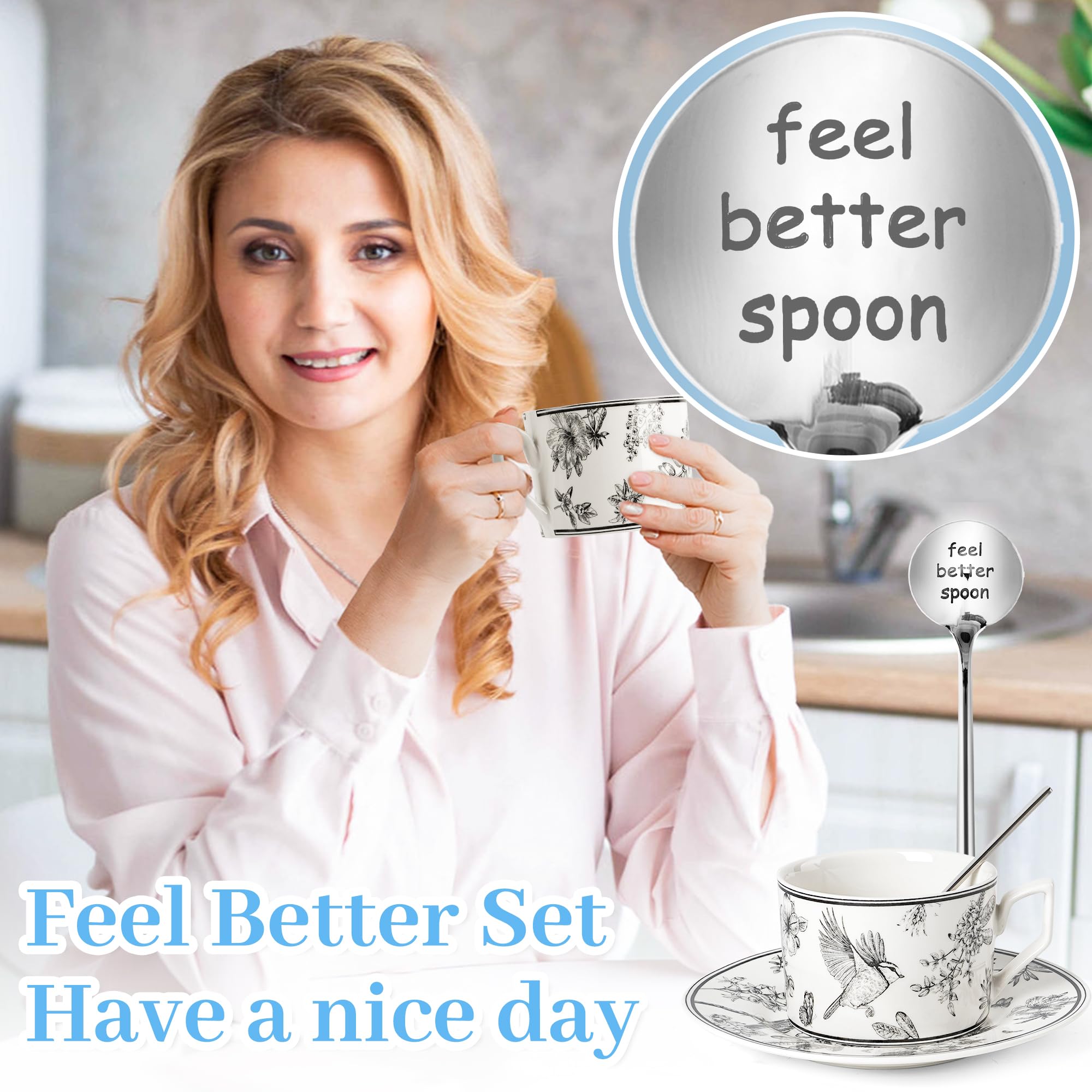 WECURATED Get Well Soon Gift Basket - Thoughtful Self Care Package for Women, OS, Grey, Model WC2024