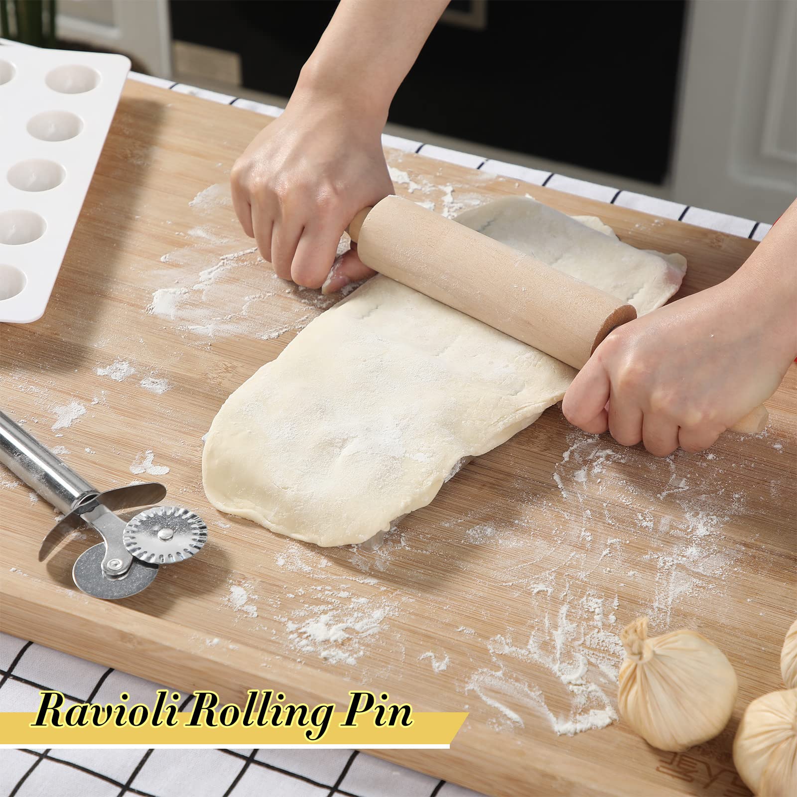 Ravioli Mold Extra Large 37 10 Holes Italian Pelmeni Maker Mold Round Russian Dumplings Making Kit With Wooden Rolling Pin And D