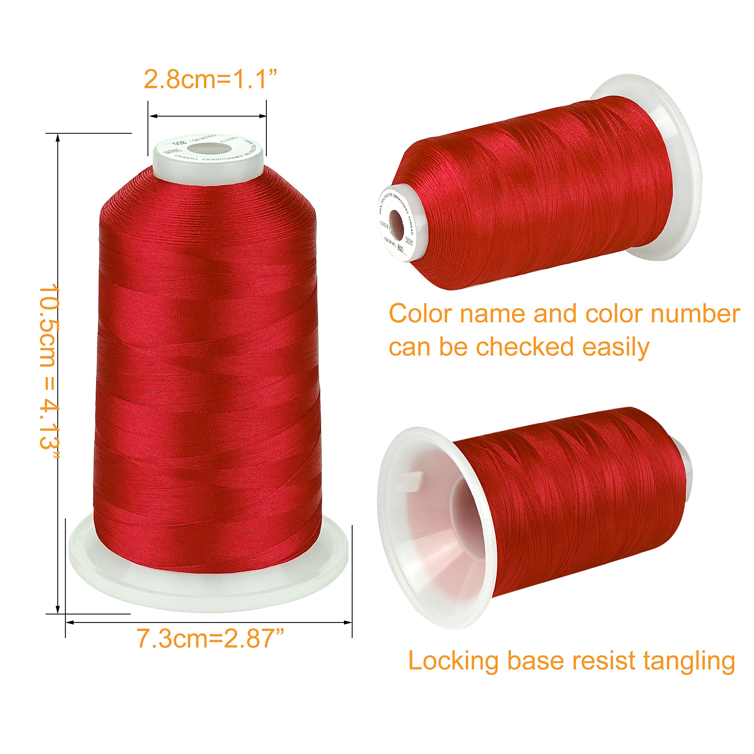 Simthread - 26 Selections - Various Assorted Color Packs Of Polyester Embroidery Machine Thread Huge Spool 5500Y For All Purpose
