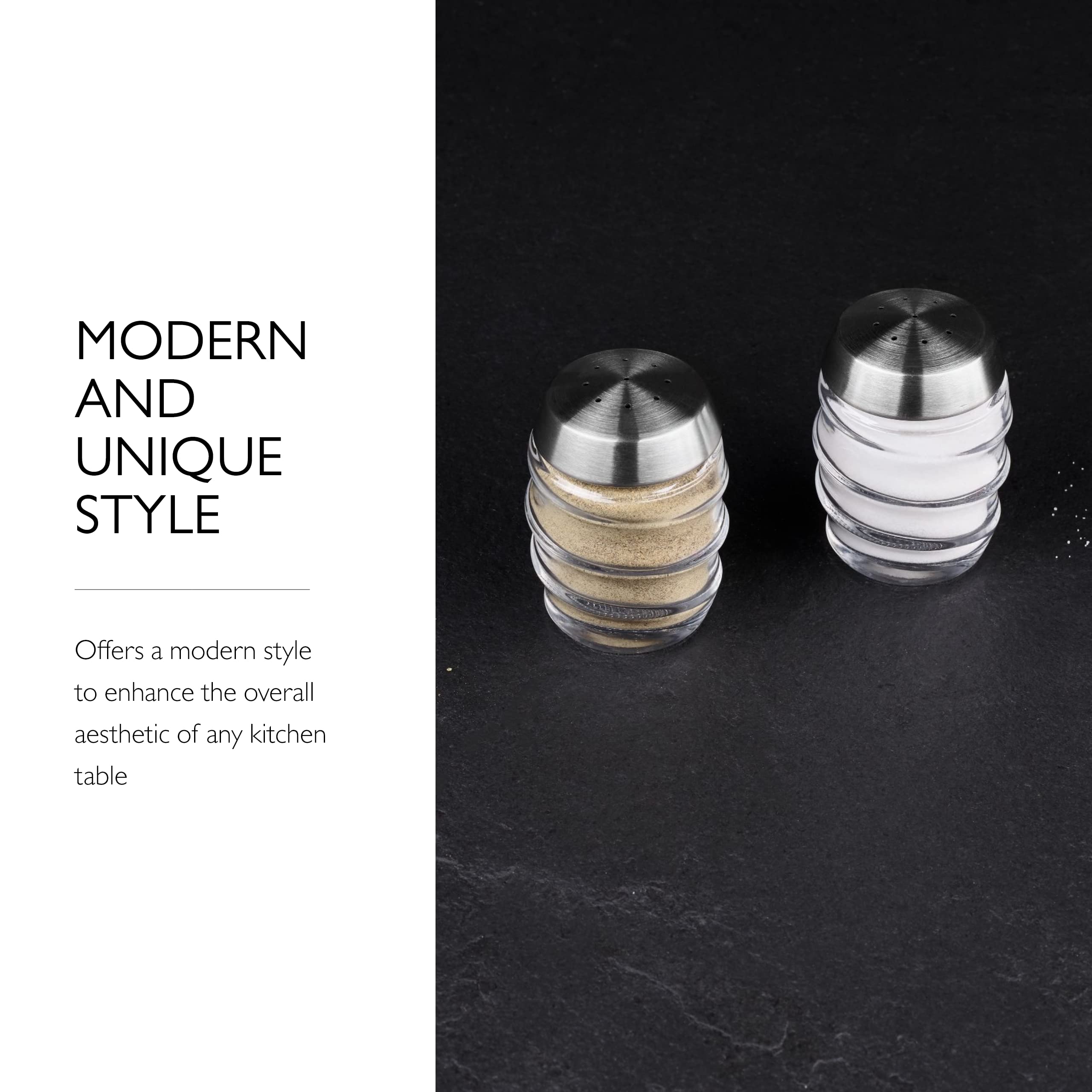 Cole & Mason Bray Salt & Pepper Shaker Set - Inverted Design - Medium Clear - Model H311833U - Hand Wash Kitchen Tools