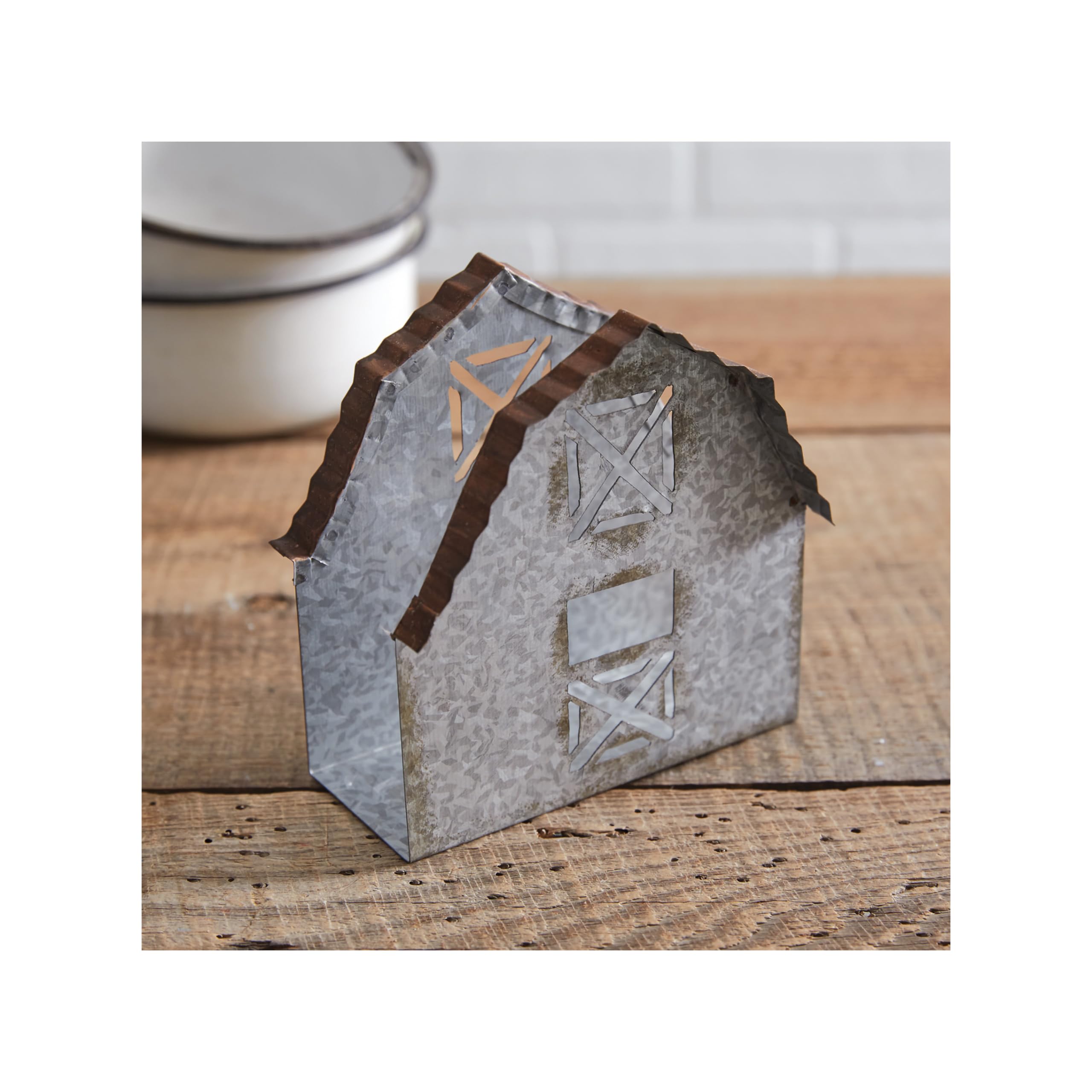 Galvanized Barn Napkin Holder