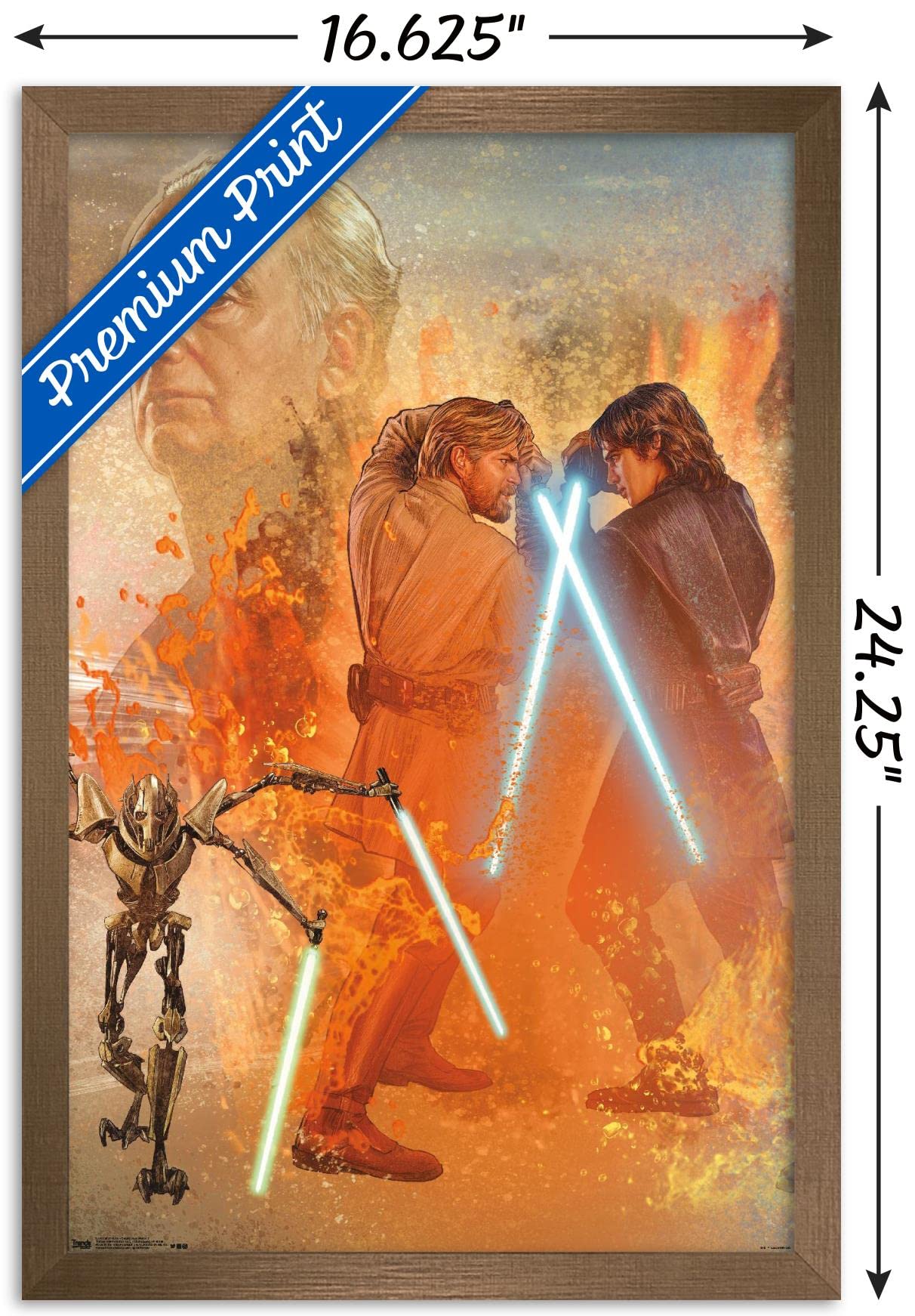 Trends International Star Wars: Revenge Of The Sith - Celebration Mural Wall Poster, 14.725'' X 22.375'', Bronze Framed Version