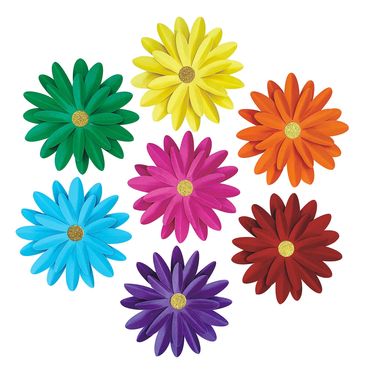 Mybbshower Rainbow Paper Daisy Flower For Tea Party Garden Party Decor Wedding Photo Backdrop Birthday Nursery Wall Sunflowers 8