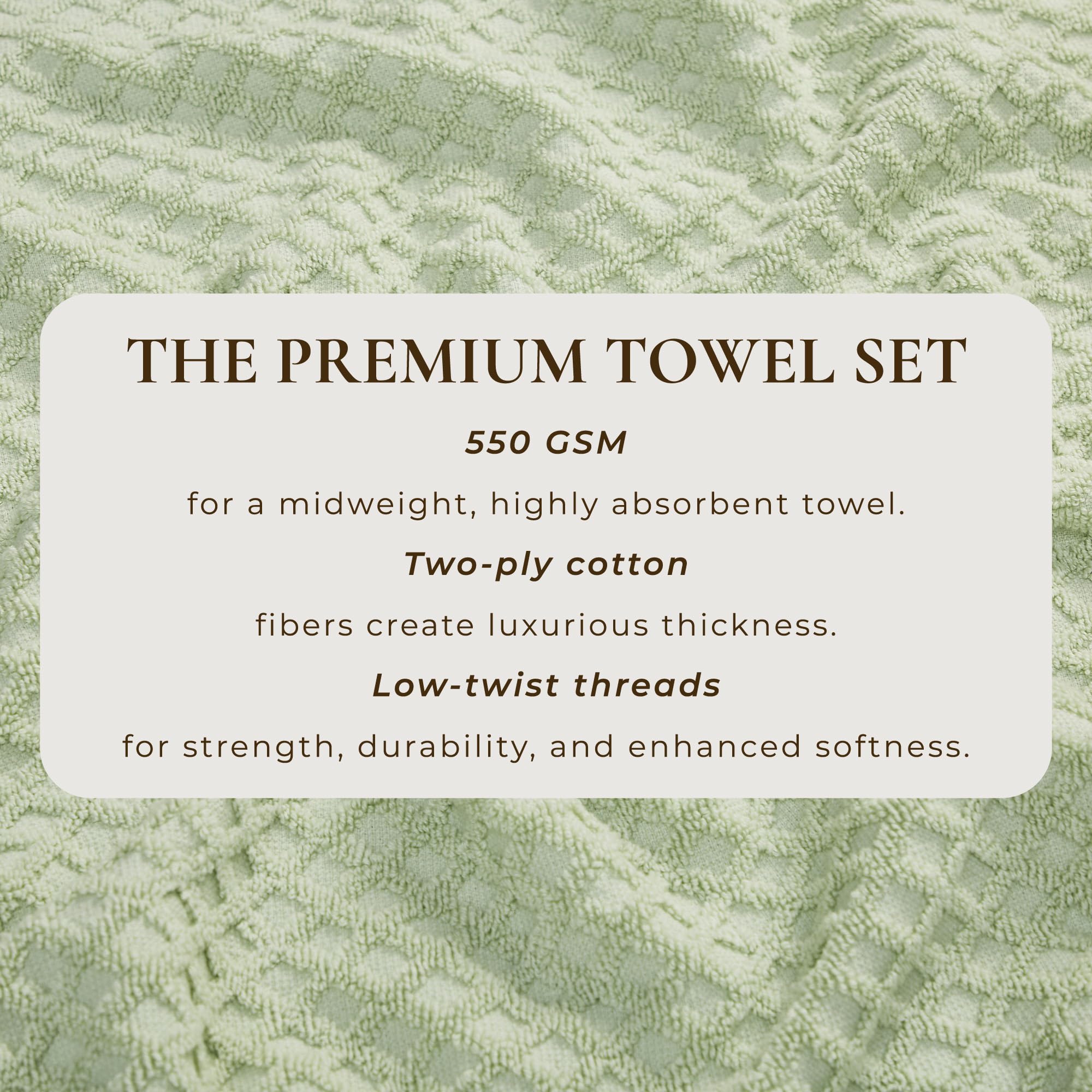 Great Bay Home 100% Cotton Green Hand Towels | 6 Soft Bathroom Hand Towels | Highly Absorbent  Quick Dry Bath Towels | Grayson Collection (Set of 6  Diamond Pale Green)