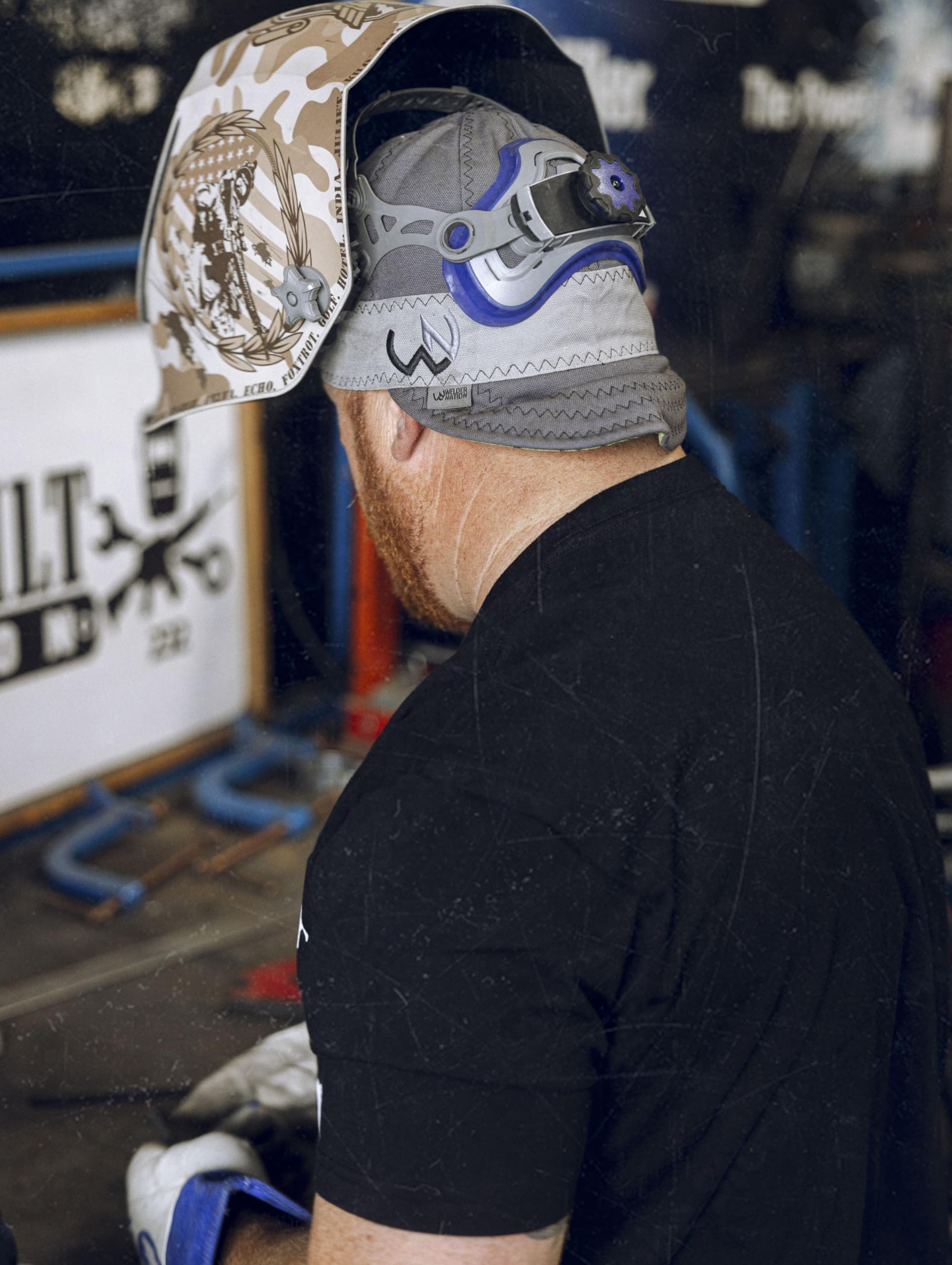 Welder Nation 8 Panel Welding Cap, Durable, Soft 10 Oz Cotton Duck Canvas, For Safety And Protection While Welding The Bamf Grey