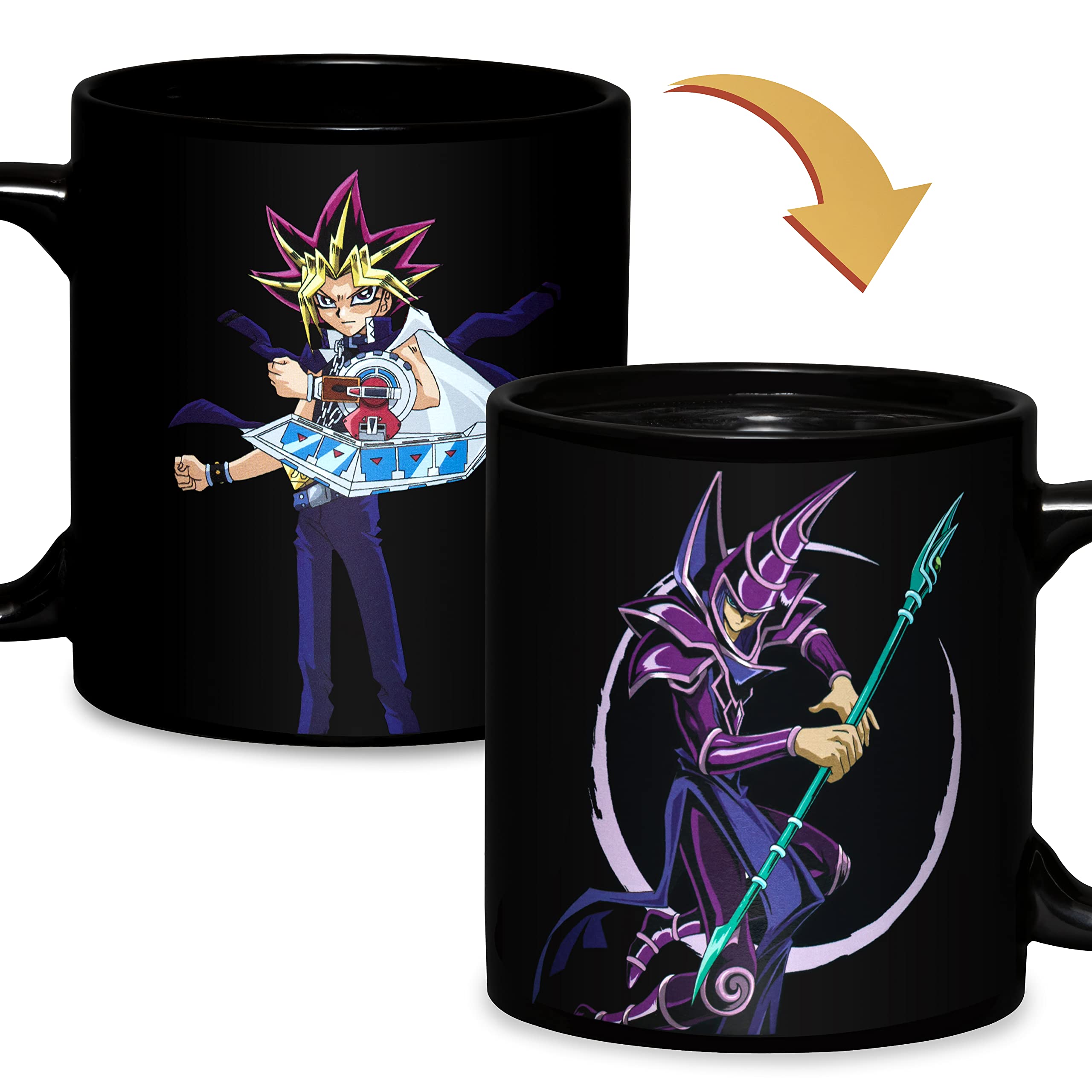 Surreal Entertainment YU-GI-OH Yugi and Dark Magician Monster Heat Change Ceramic Coffee Mug Black