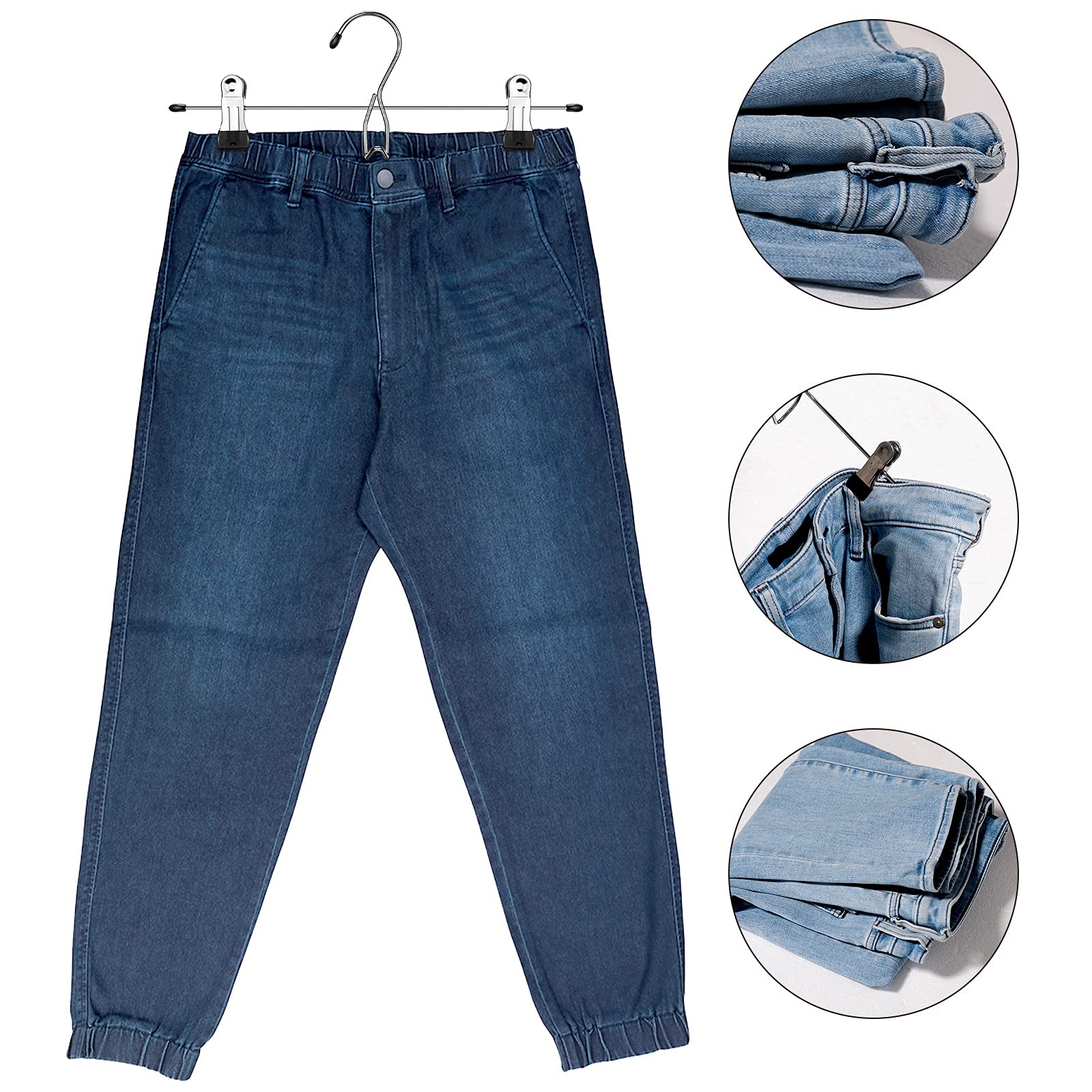 12 Pcs College Dorm Room Supplies Decor Skirt Pants Hangers With Clips Heavy Duty Clip Space Saving Stackable Add On Metal Organ