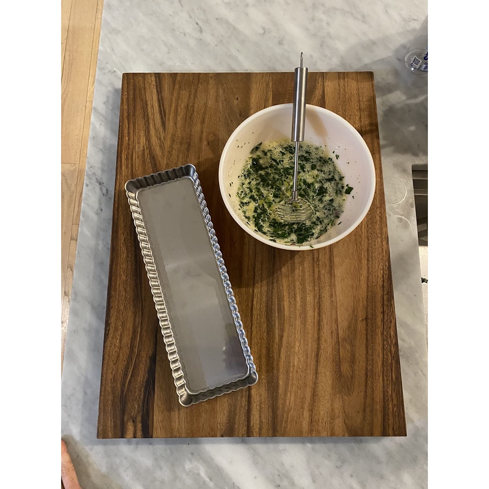 Fox Run 44531 Rectangular Tart Pan, 14.1 X 4.7 X 1 Inch, Silver Stainless Steel With Removable Bottom, Large