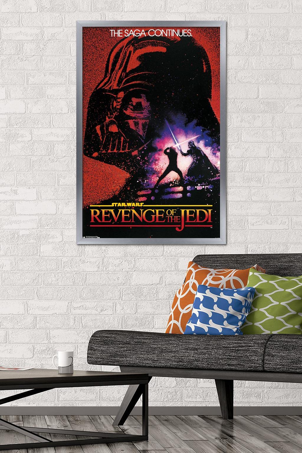 Trends International 24X36 Star Wars: Revenge Of The Jedi - One Sheet Wall Poster, 24'' X 36'', Silver Framed Version