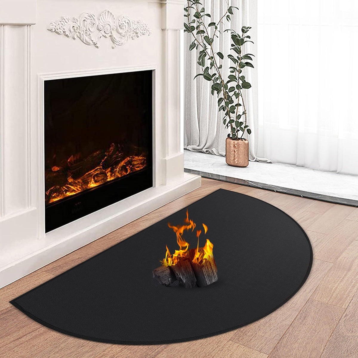 Hearth Rugs For Fireplaces Fire Resistant, 59 X 32 Inch Fireproof Fireplace Mat Hearth Rug, Hearth Pads For Wood Stove Fireplace