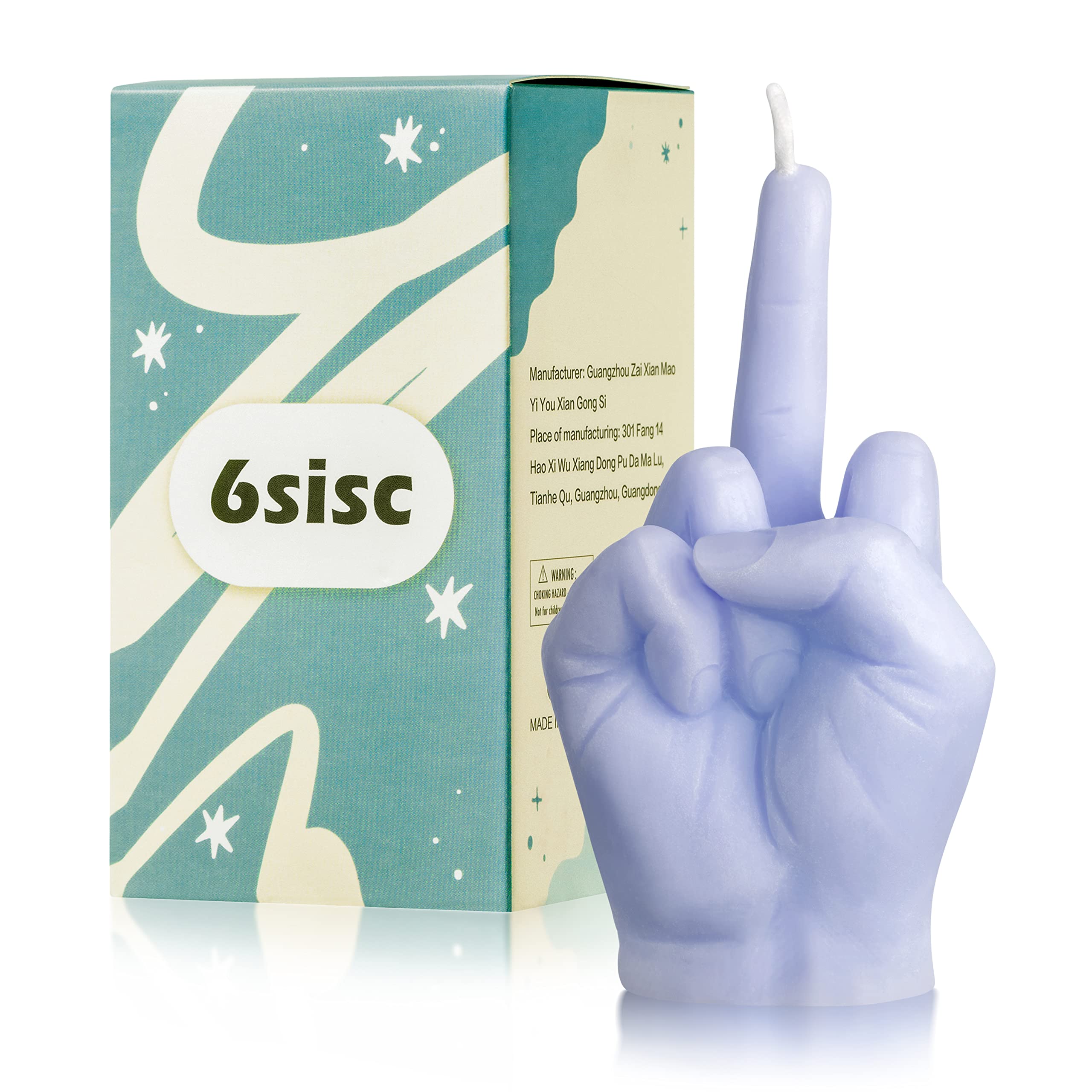 6sisc Middle Finger Scented Candle Lilac Purple Danish Pastel Room Aesthetic Decor Pine Aromatherapy Candles Natural Vegan Soy W