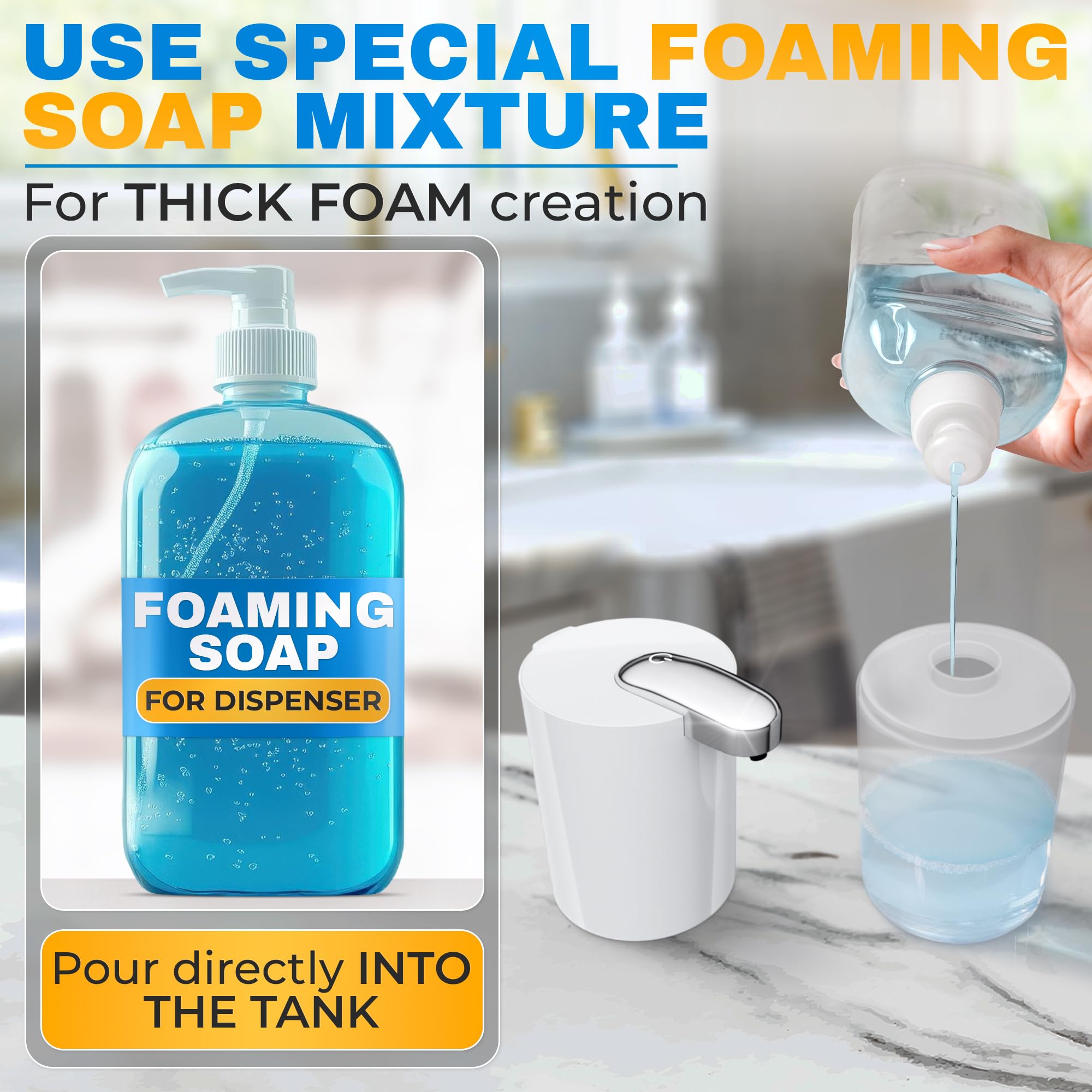 13.5 Oz Automatic Foaming Soap Dispenser Touchless 4-Level Automatic Foam Soap Dispenser Electric Soap Dispenser Foaming Hand So