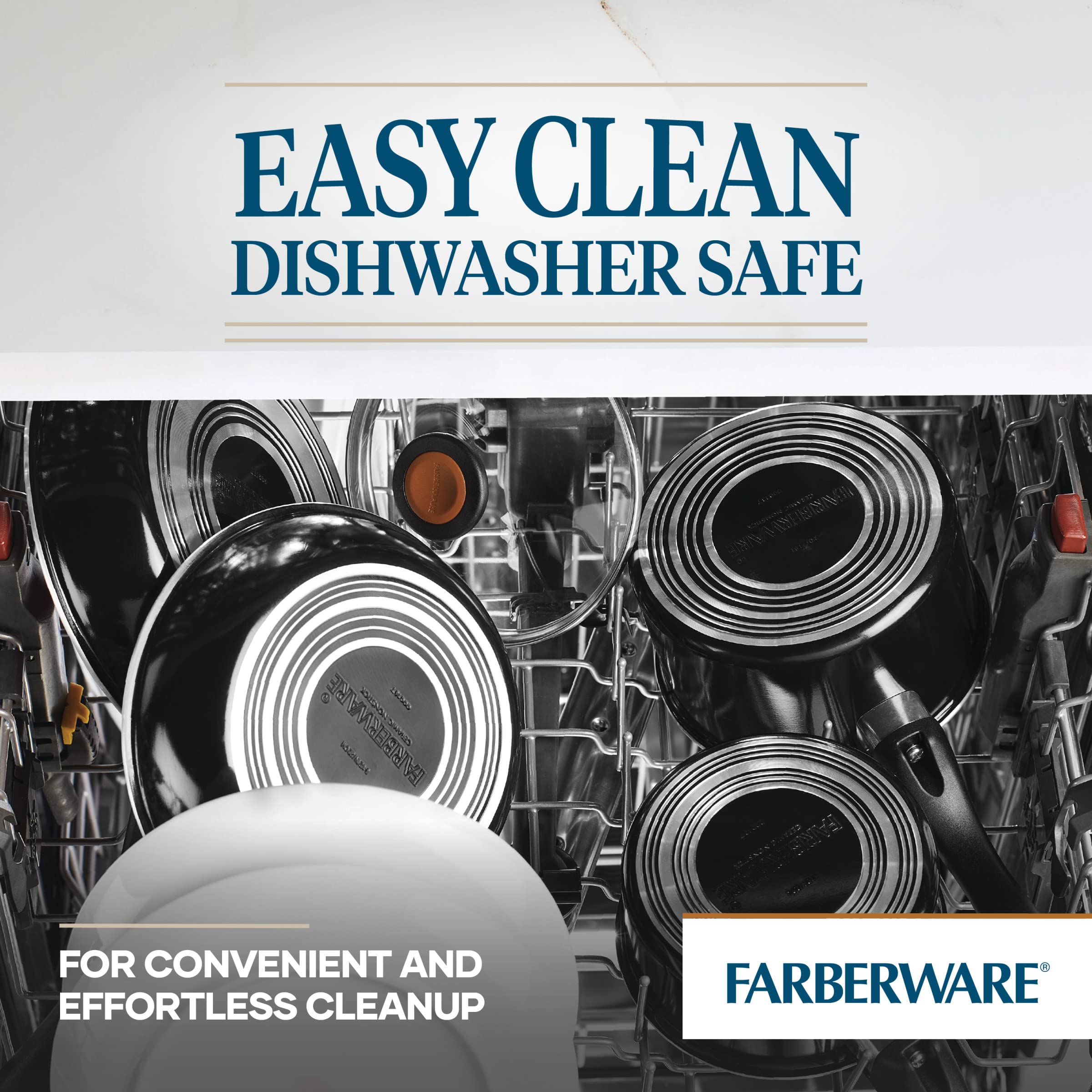 Farberware Glide Nonstick Frying Pan Set / Fry Pan Set / Skillet Set - 9.25 Inch And 11.25 Inch , Black